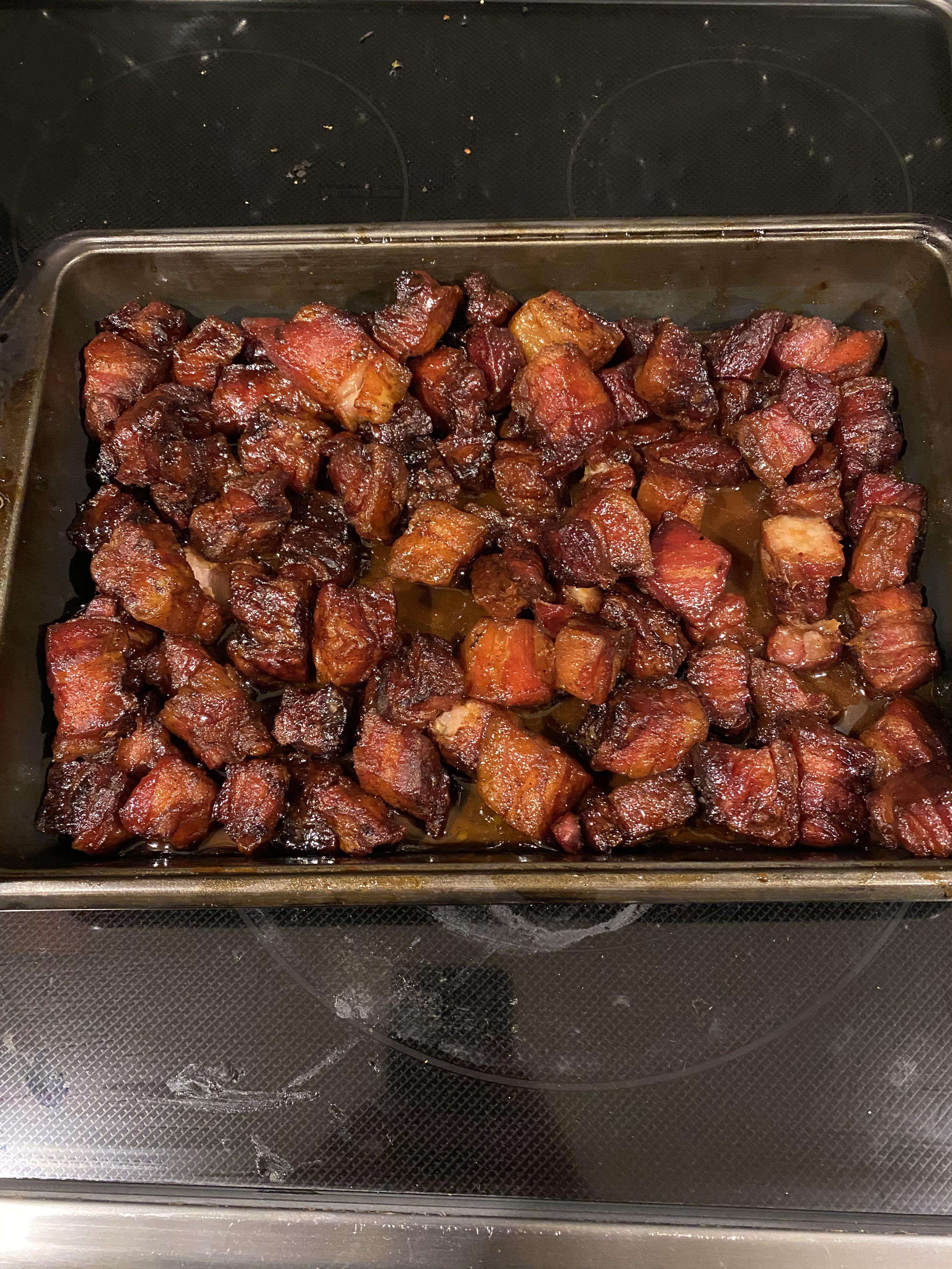 Pork belly burnt ends for the new year. Happy smoking egg heads! r