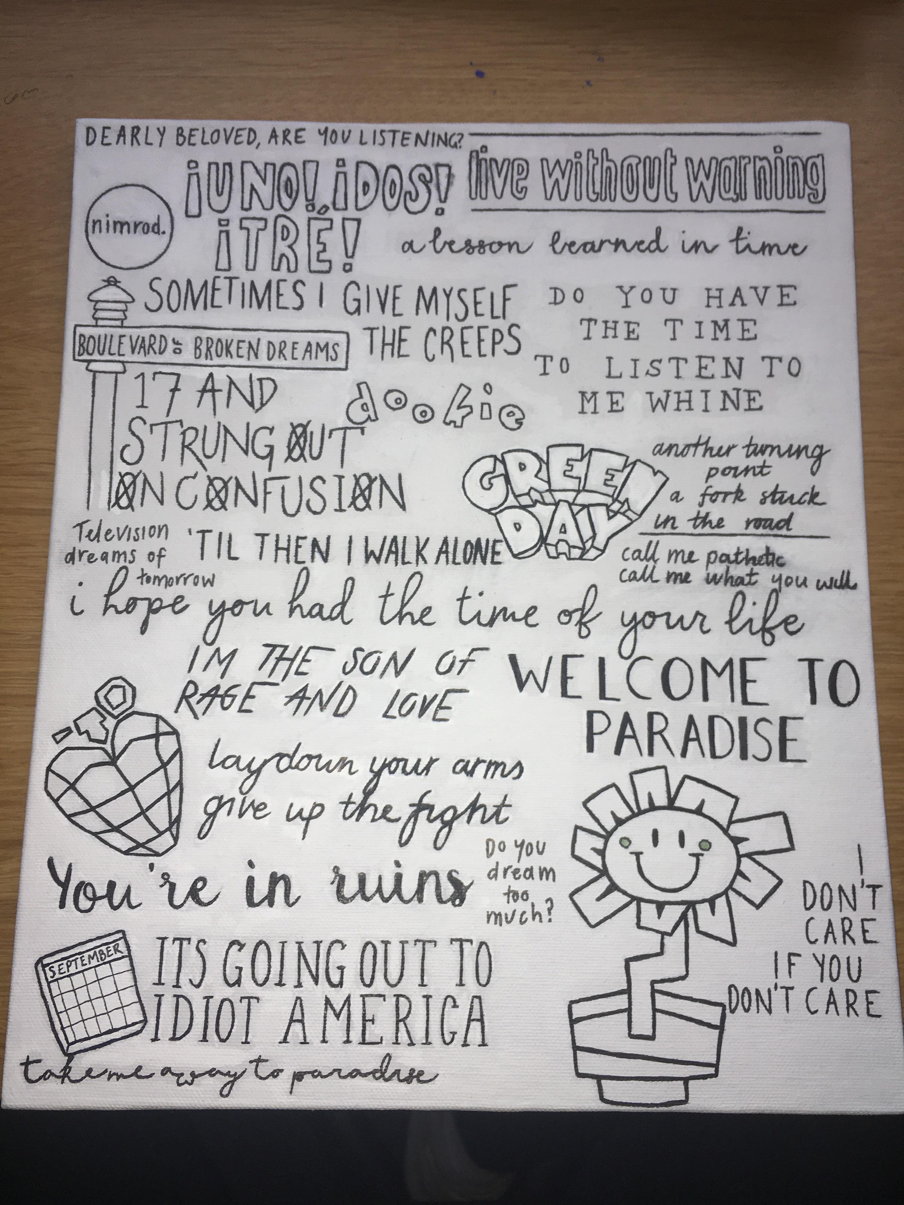 Different green day lyrics and fonts! r/greenday