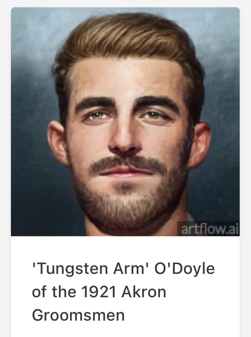 I used AI to generate an image of 'Tungsten Arm' O'Doyle of the 1921