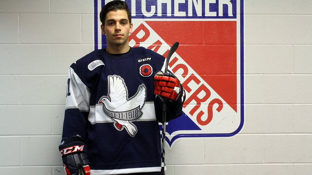 Kitchener Rangers Remembrance Day jerseys to be worn 11/9/18 r