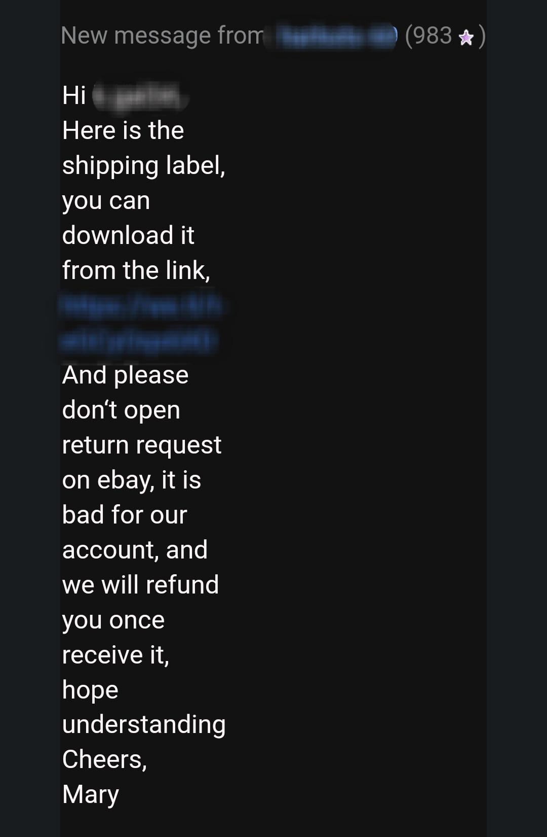 Ebay Seller Asking For Email Address For Refund at Leon Wilson blog