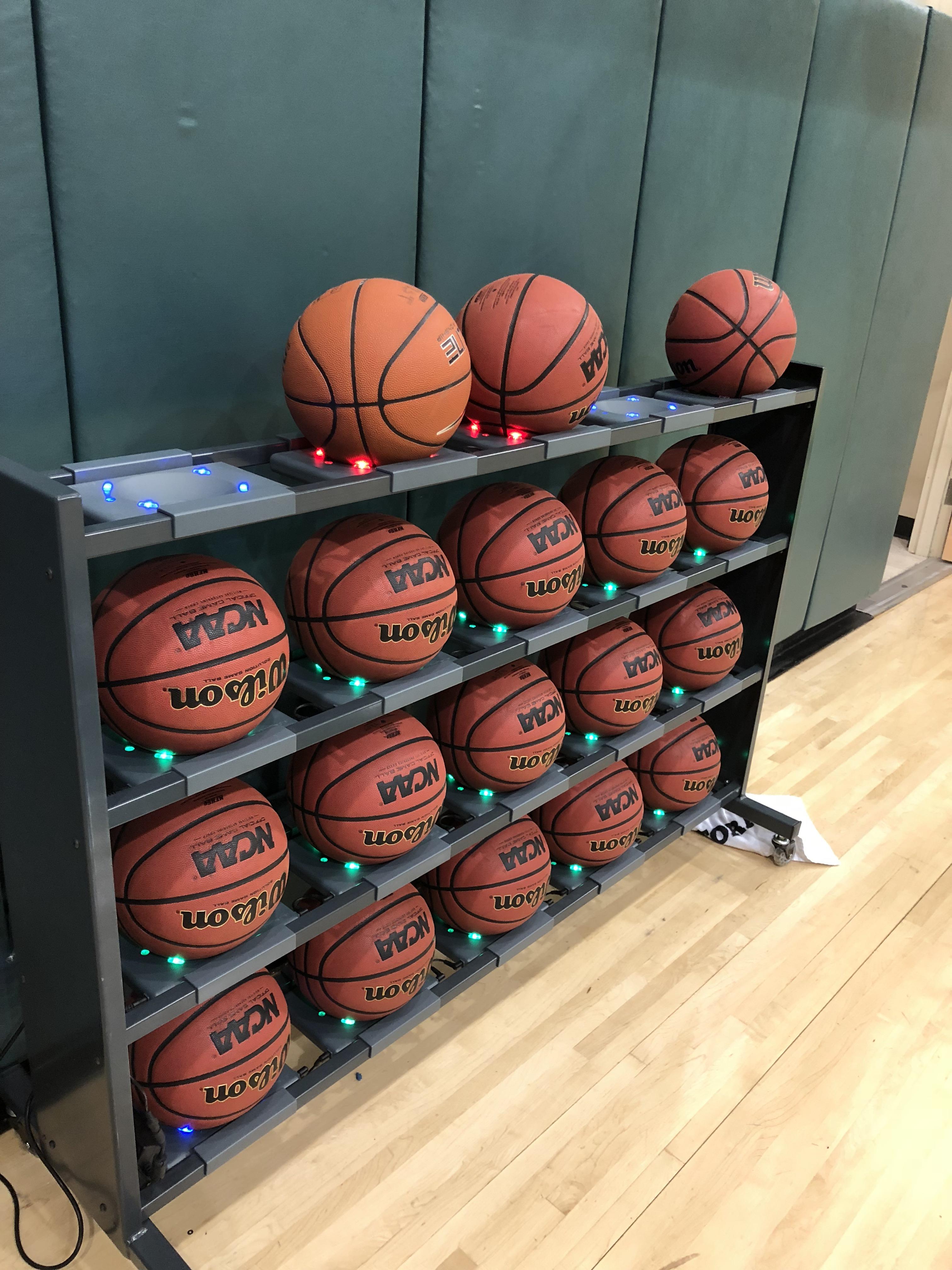 This ball rack has pressure sensors that makes it looks like the
