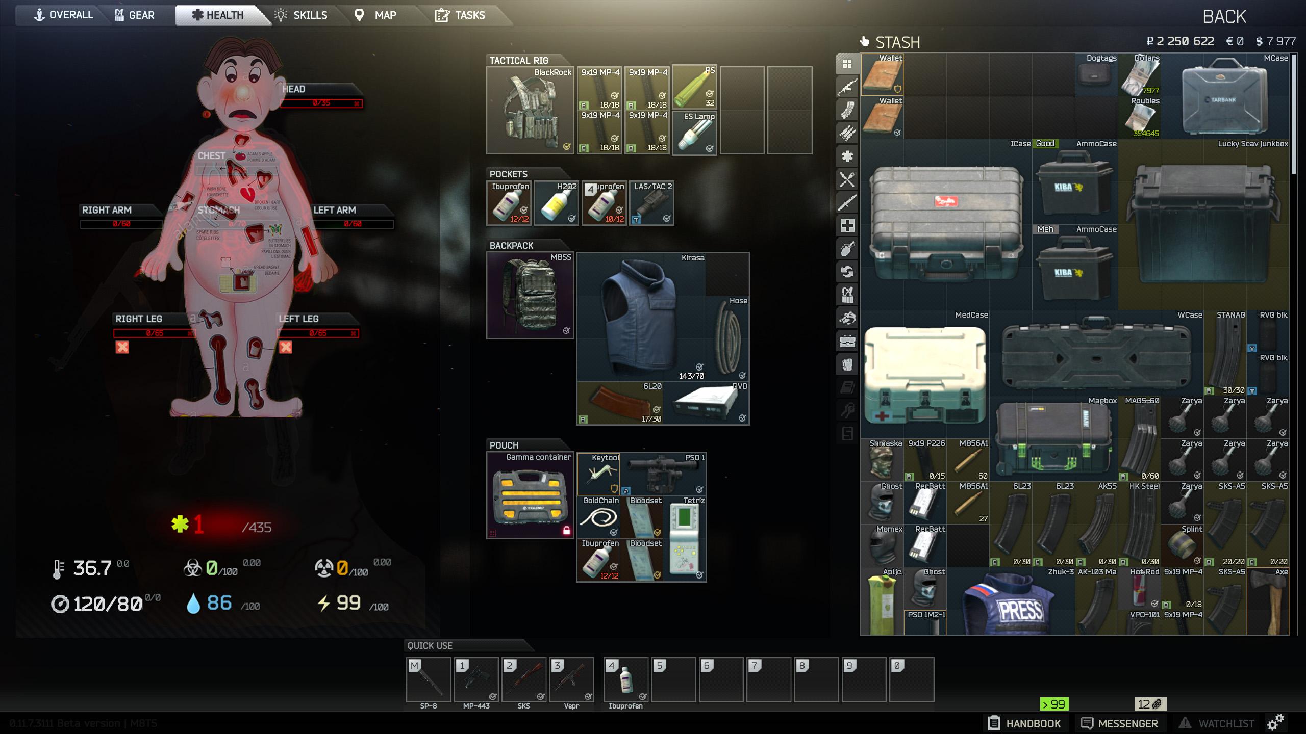 The new offraid healing UI leaked r/EscapefromTarkov