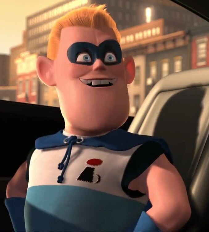 In The Incredibles (2004) Buddy's homemade "Incrediboy" costume