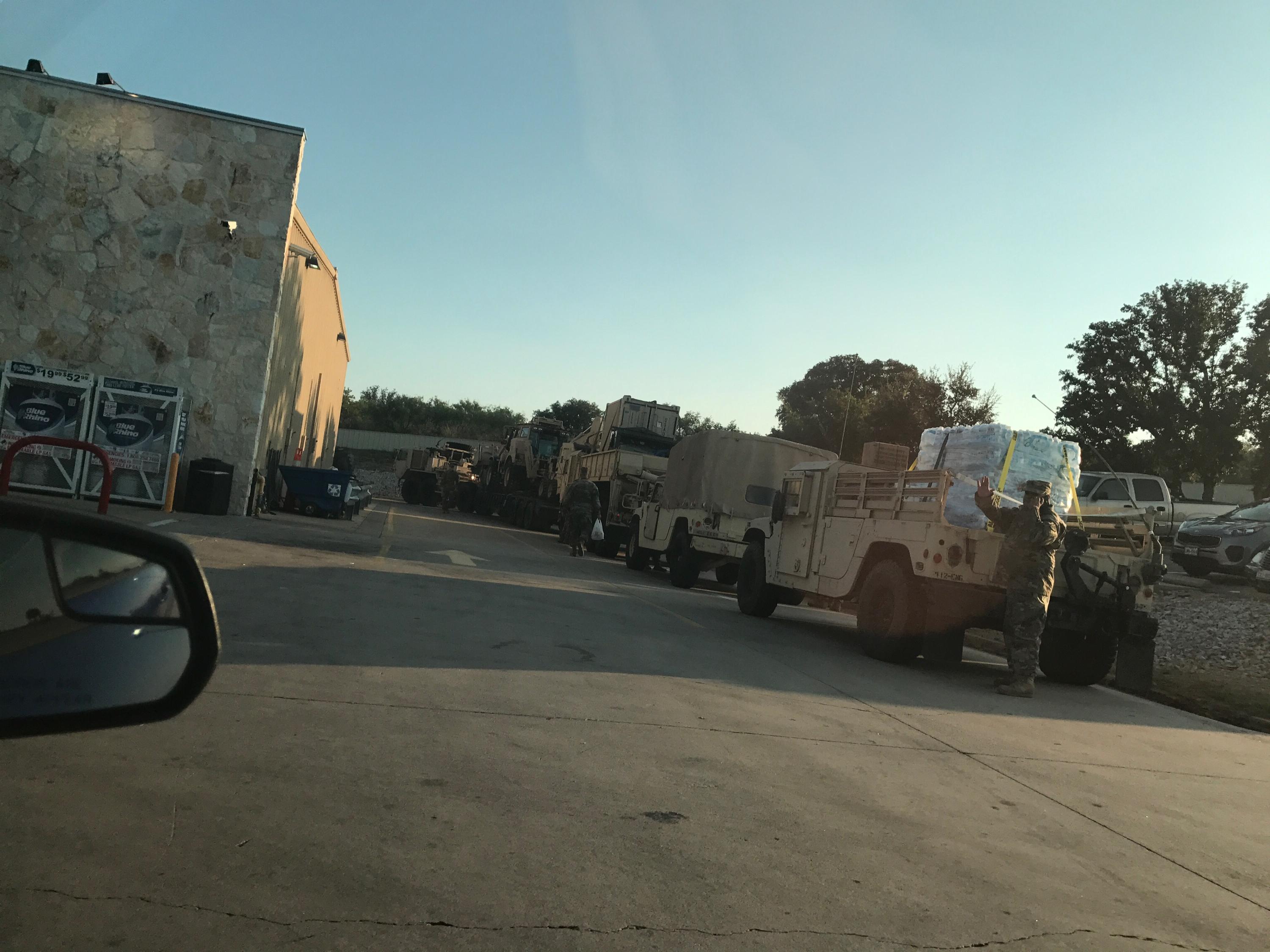 Saw these soldiers heading out of Llano TX heading towards East TX last