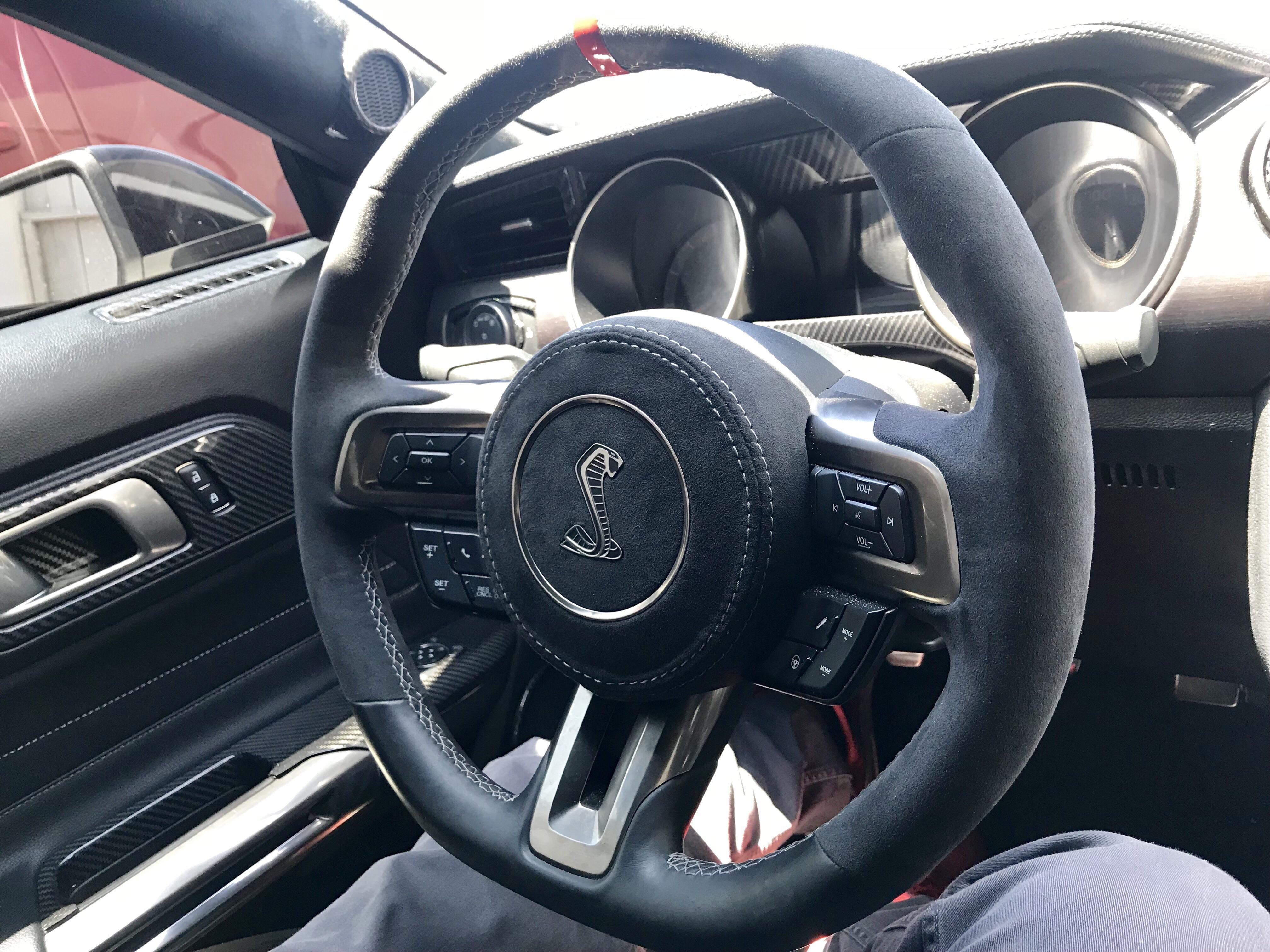 Had my airbag wrapped looks so much better now! r/Mustang