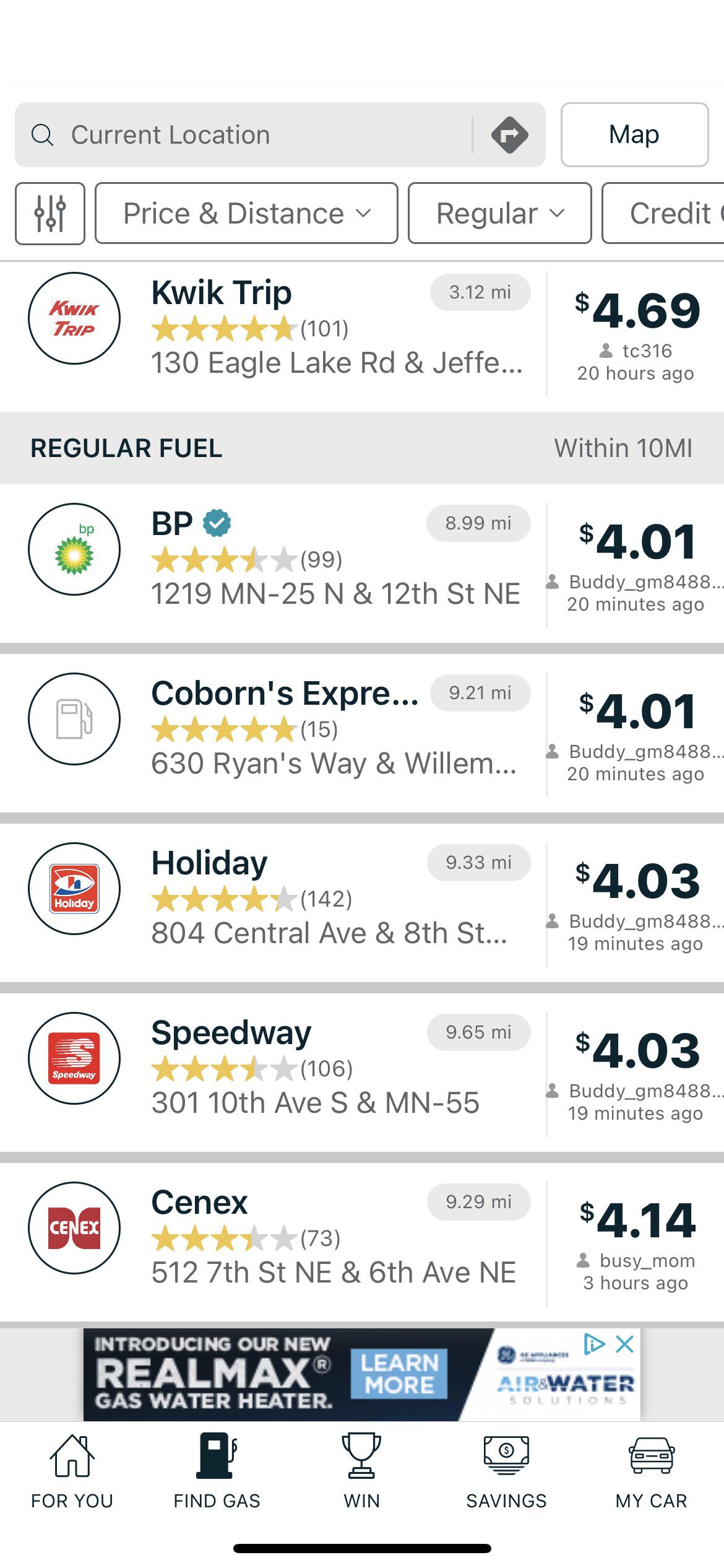 Buffalo, MN still killing it in gas prices compared to everyone around