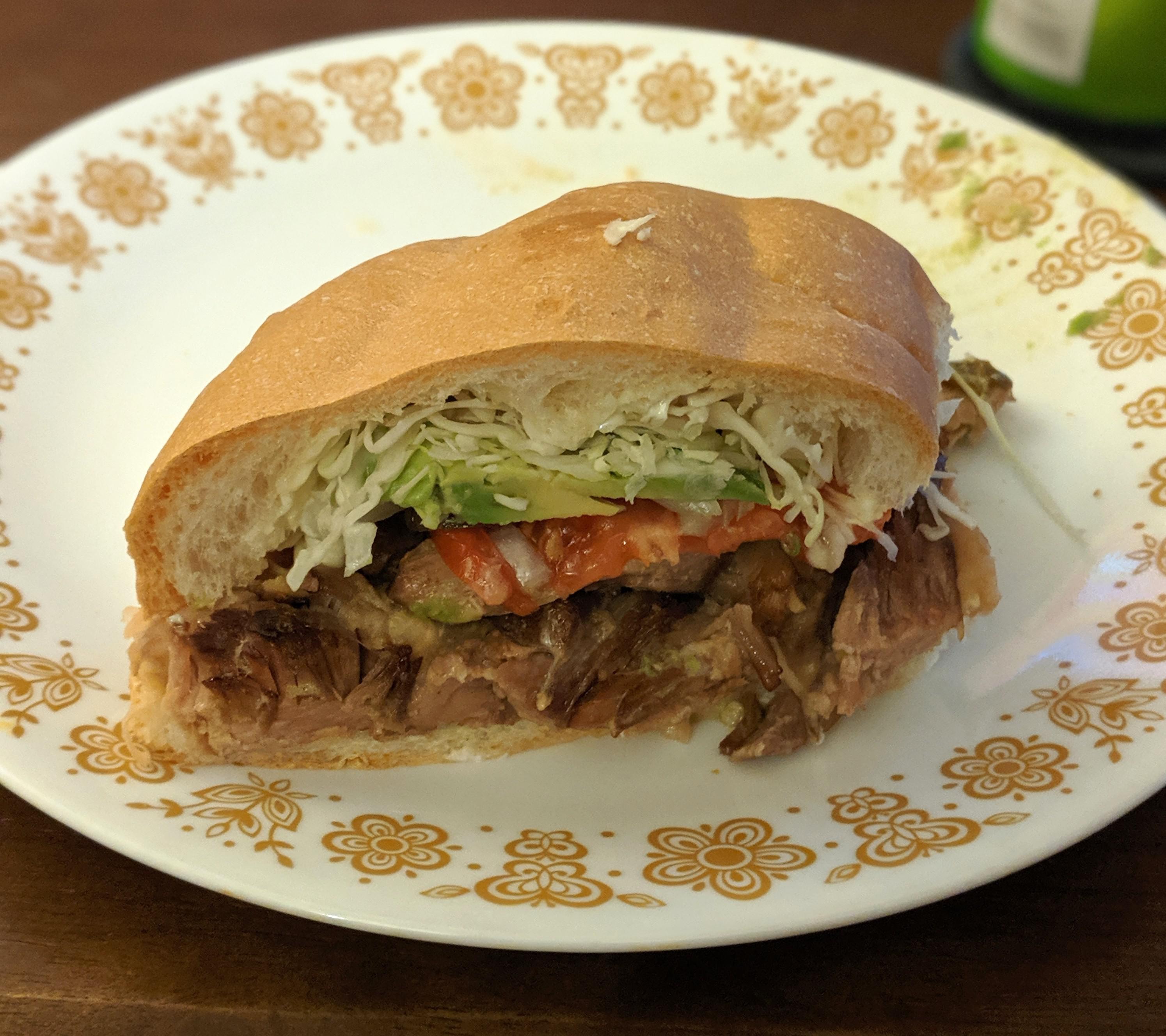 Homemade Torta de Carnitas r/mexicanfood