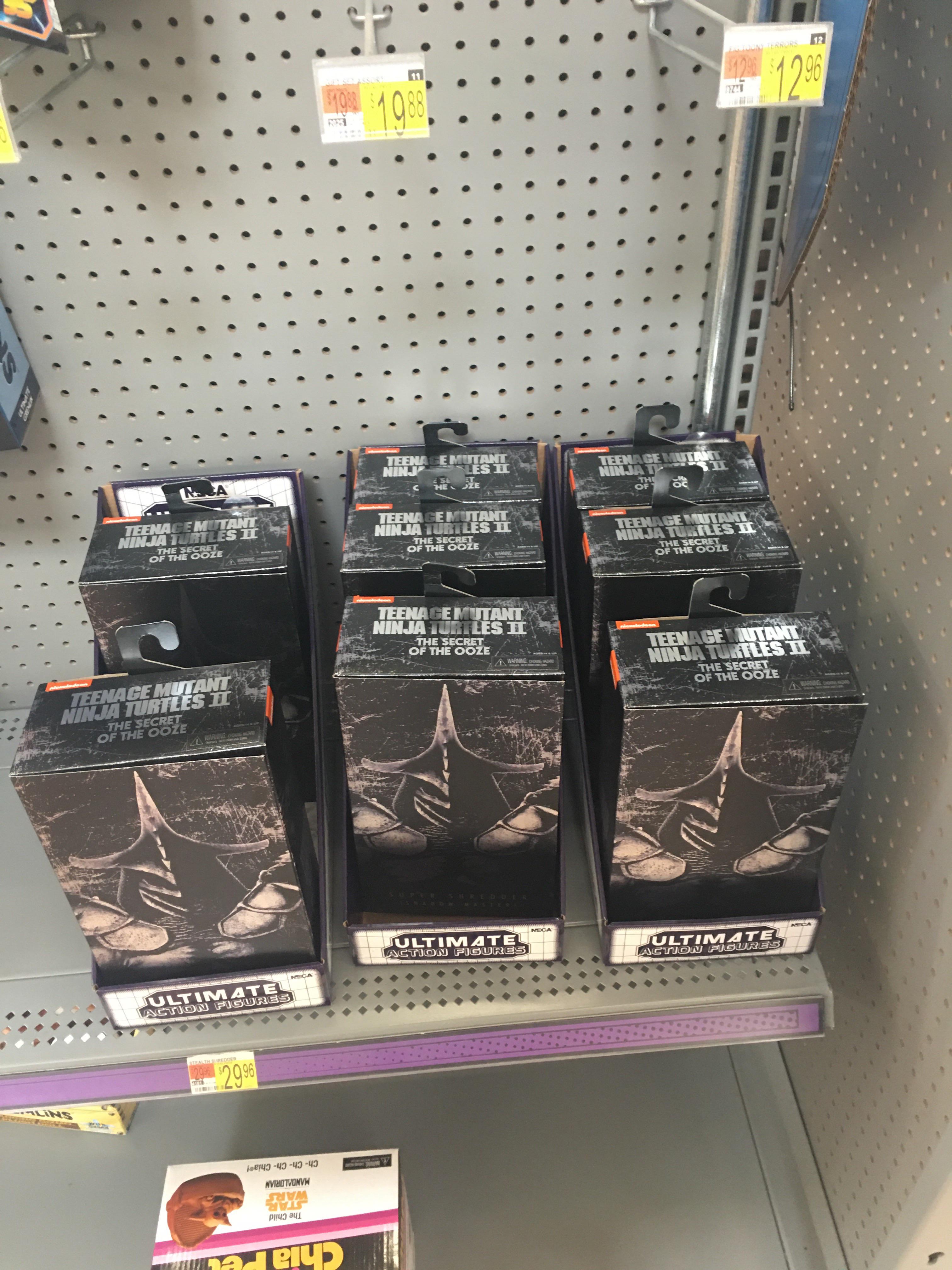 A bunch of super shredder figures at the Leicester MA Walmart. r