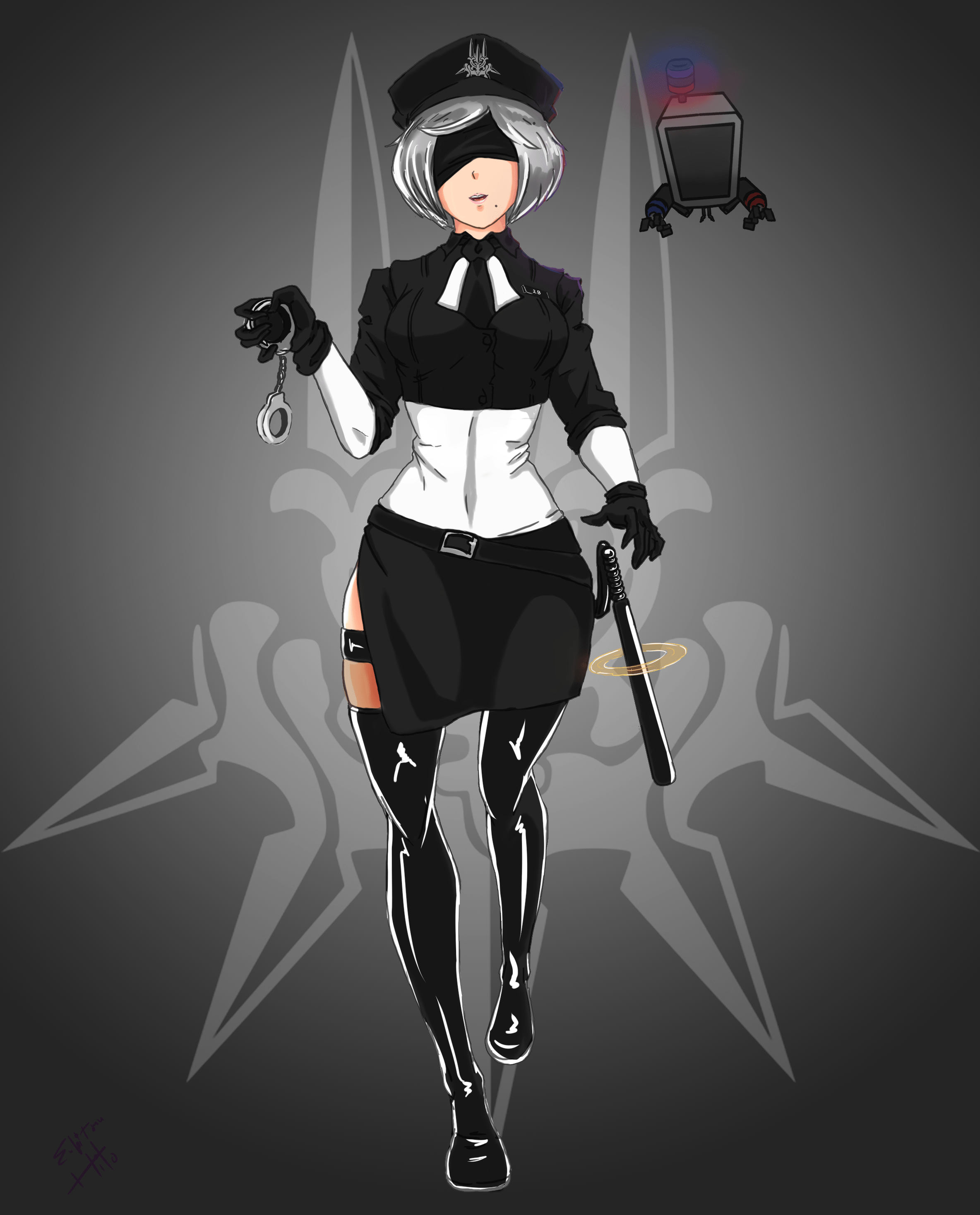 [Fanart] 2B san will uphold the law r/nier