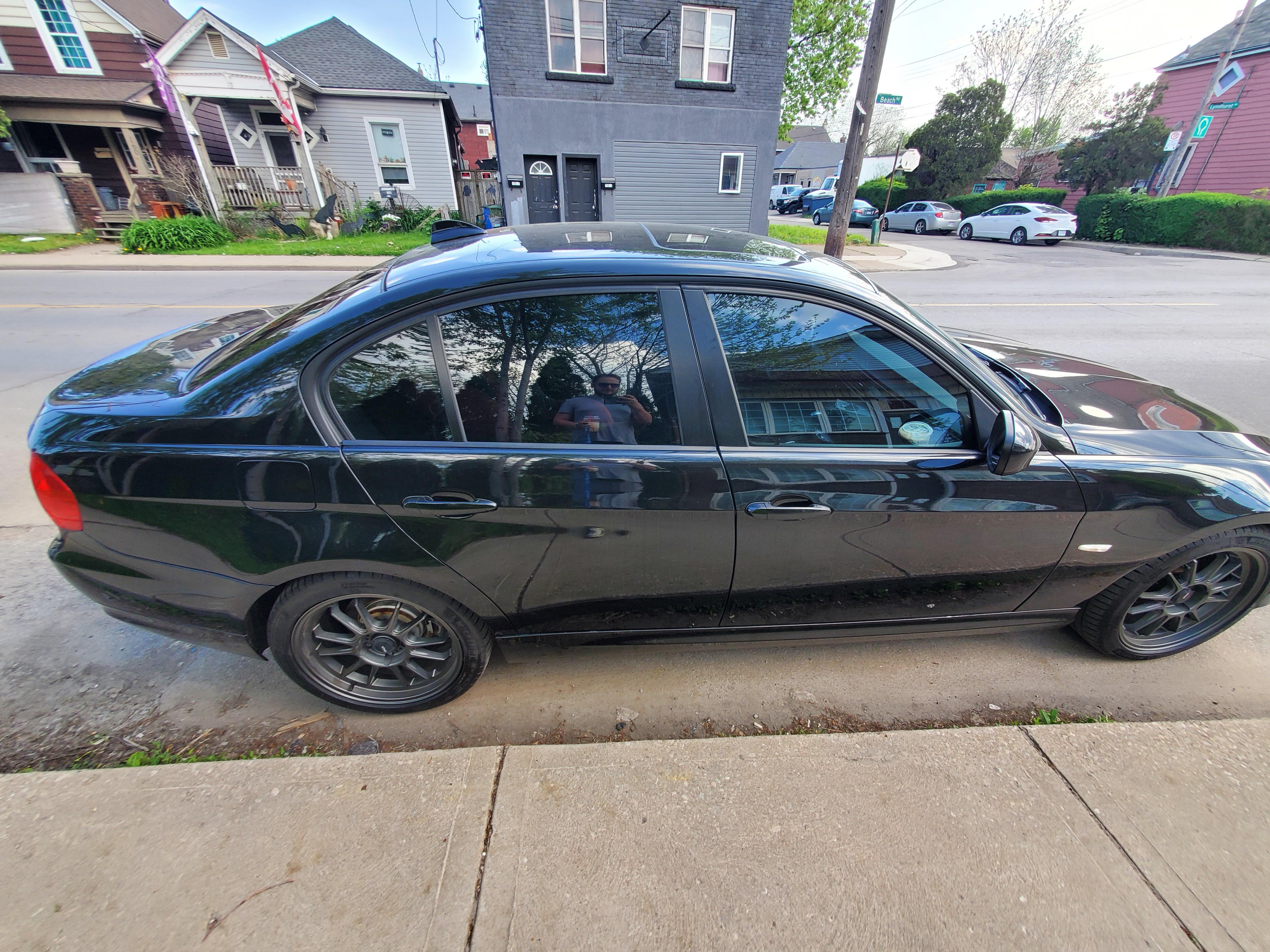 New ceramic tint. Black paint, black trim, black leather ,black windows