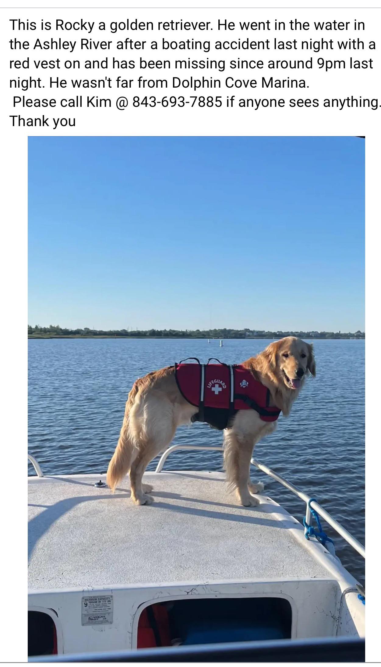 Boating accident and Missing Dog… r/Charleston