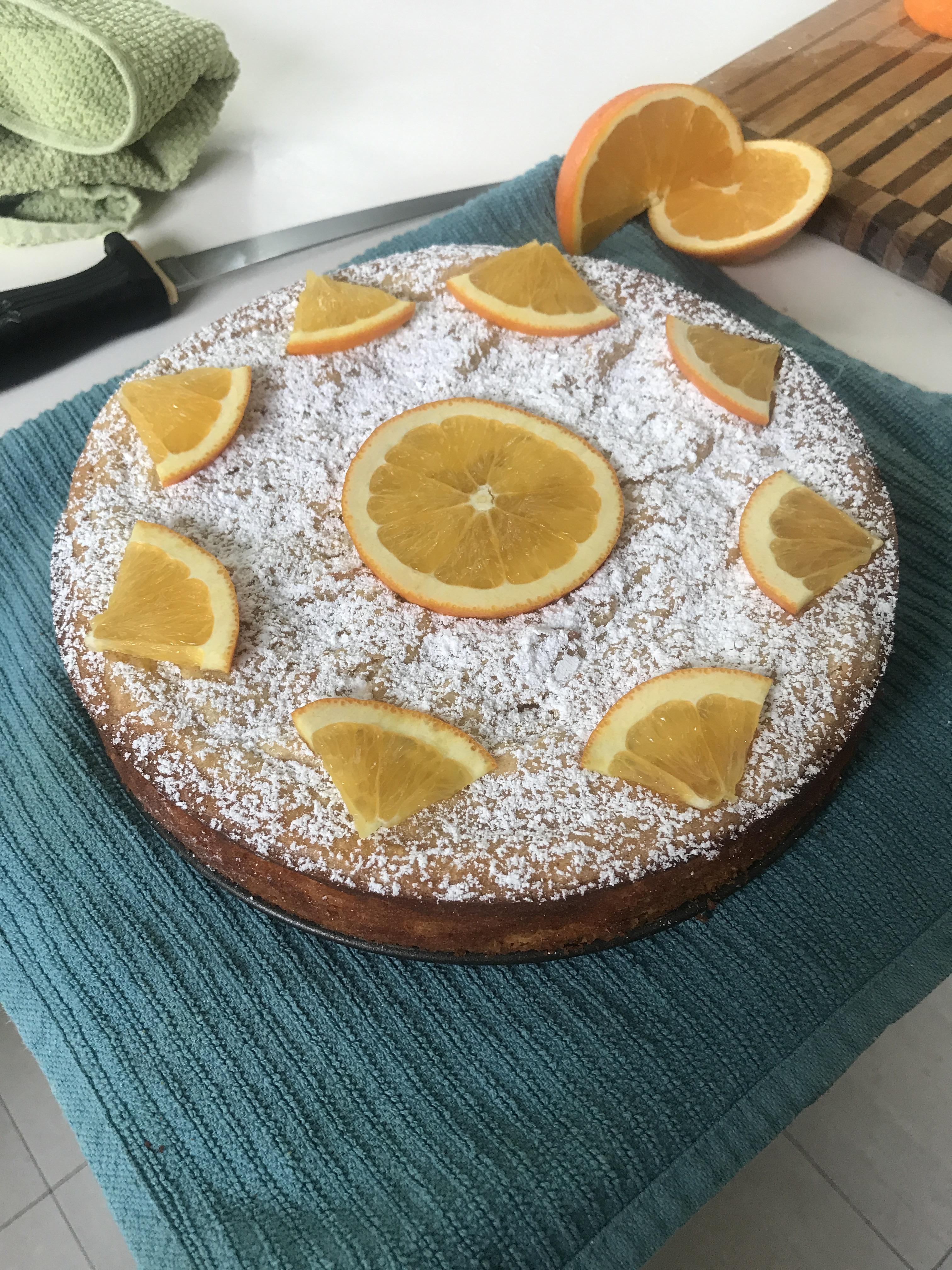 Flourless orange and almond cake with newbie decorating (best part of