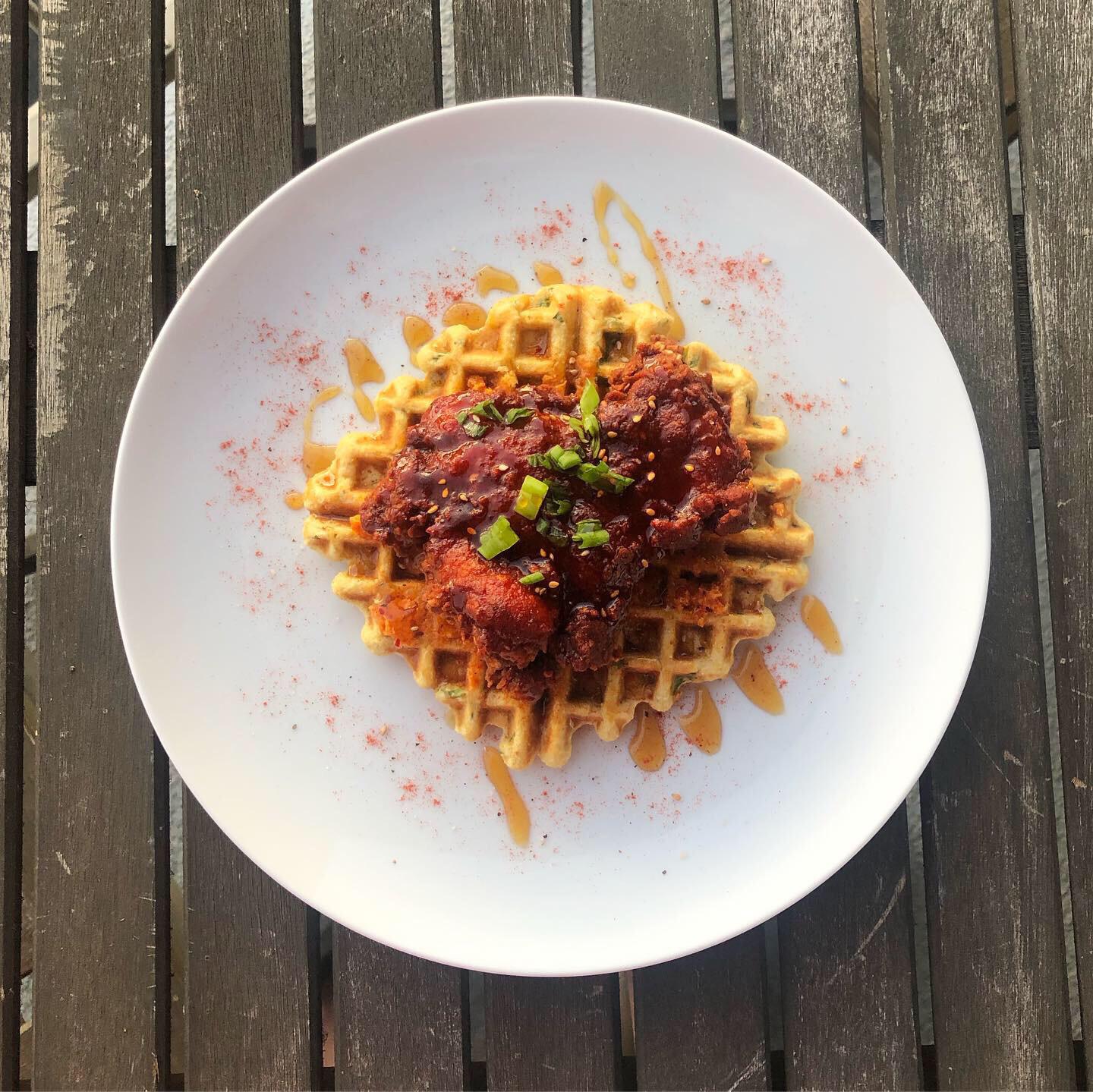 Kenji’s kimchi fried chicken and cornbread waffles r/seriouseats