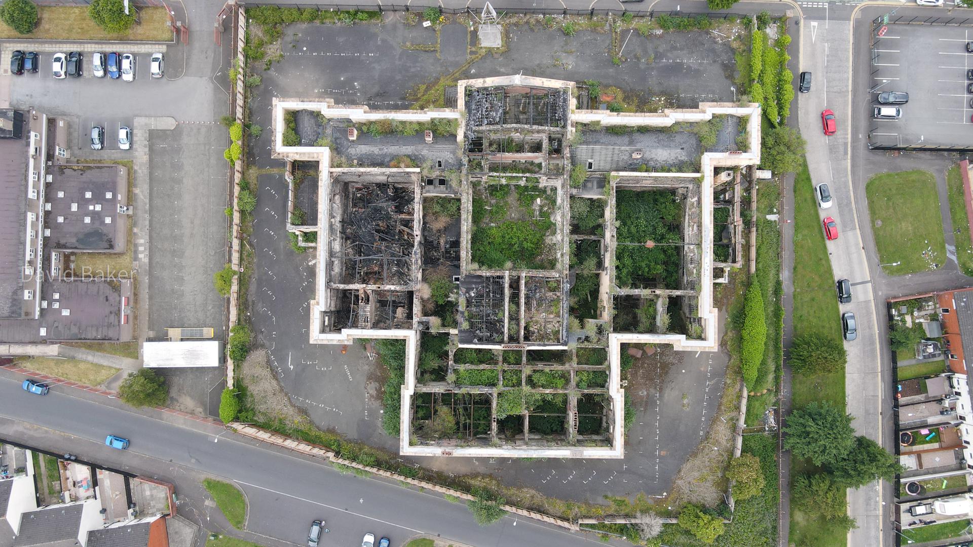 Drone view of Crumlin Road Courthouse (Belfast) Suffering at the