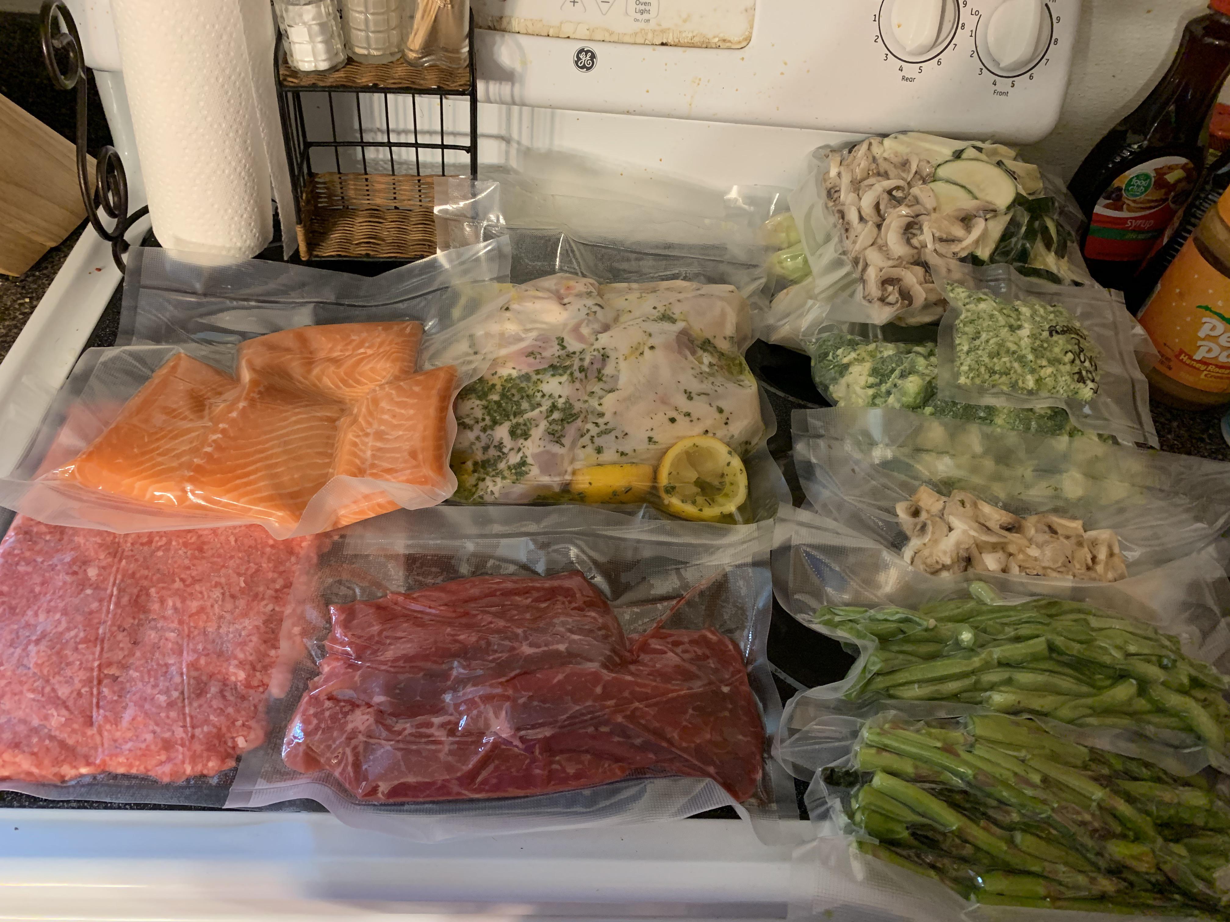 I love my food saver! I prefer to cook meals the night of, but a couple