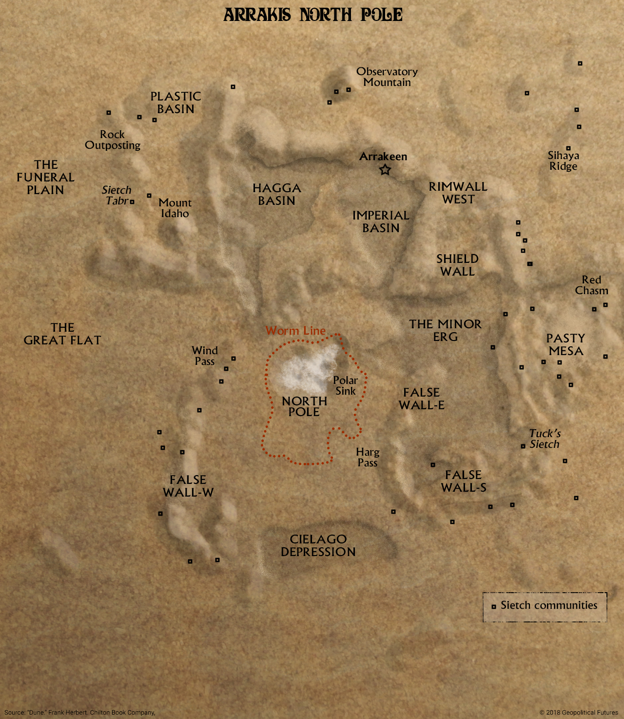 A nice map of Arrakis r/dune