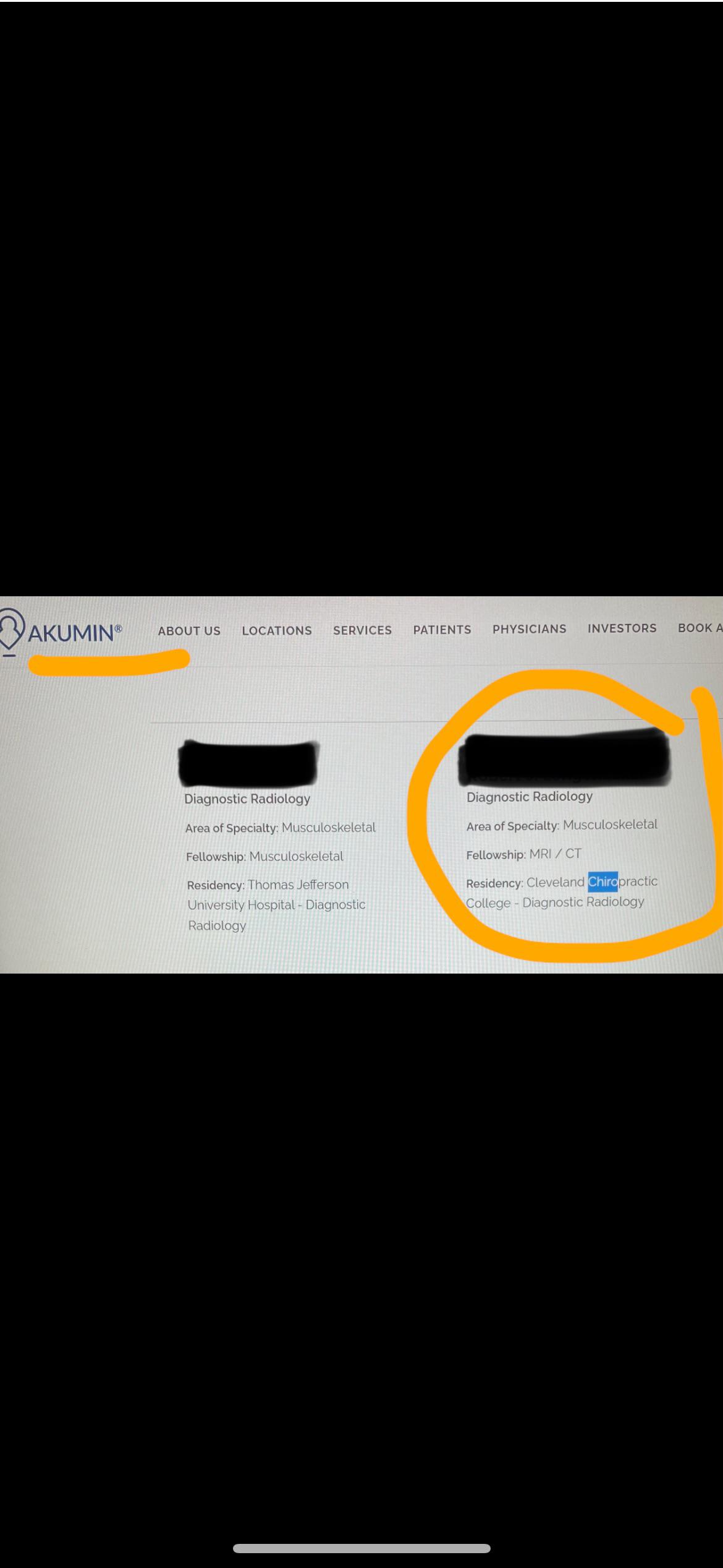 NAME AND SHAME Akumin Imaging Center r/Residency