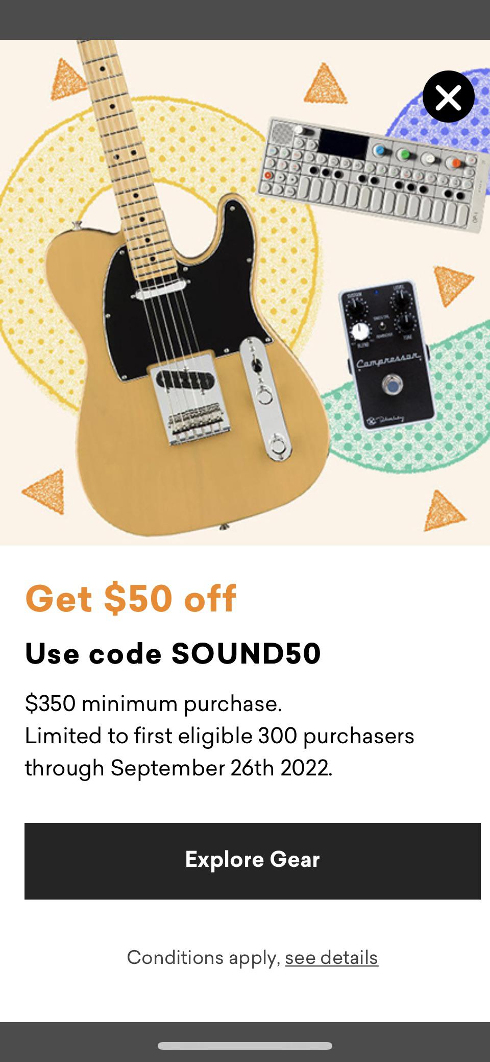 REVERB IS RUNNING A PROMO FOR 50 off purchase with code. r/Drumming