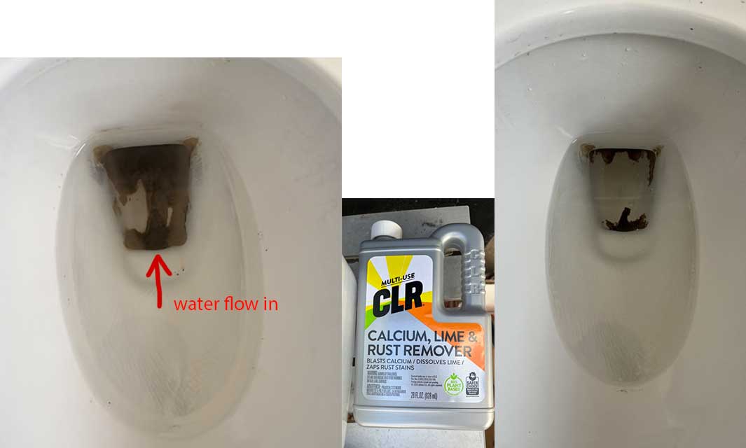 Toilet flush weak, I think main problem is build up in the "in flow