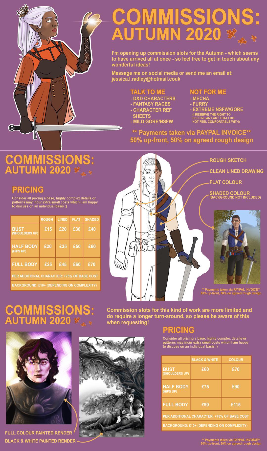 [FOR HIRE] Character art commissions available! r/HungryArtists