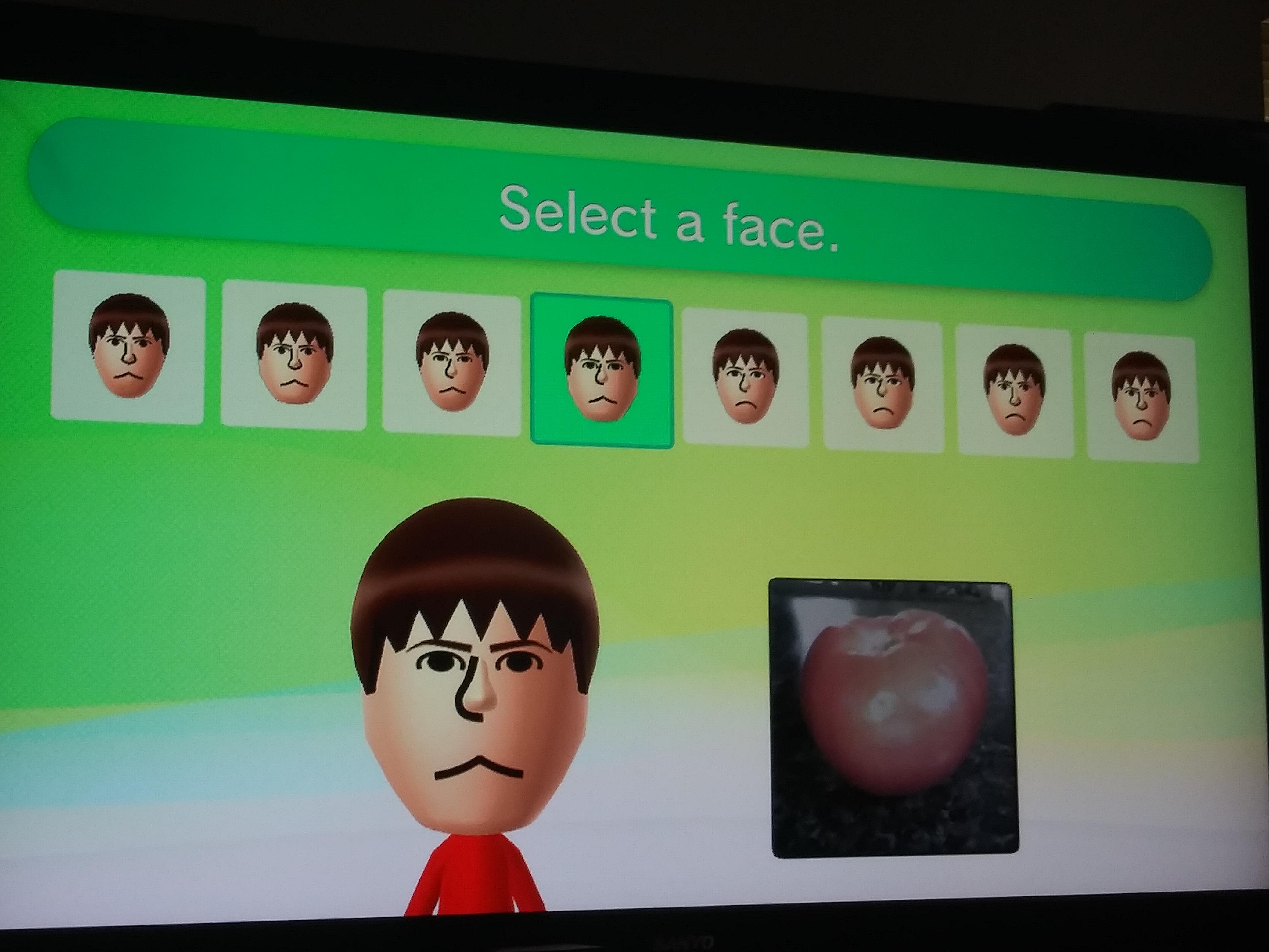The wii u can make a mii out of anything part 2. It made a face out of