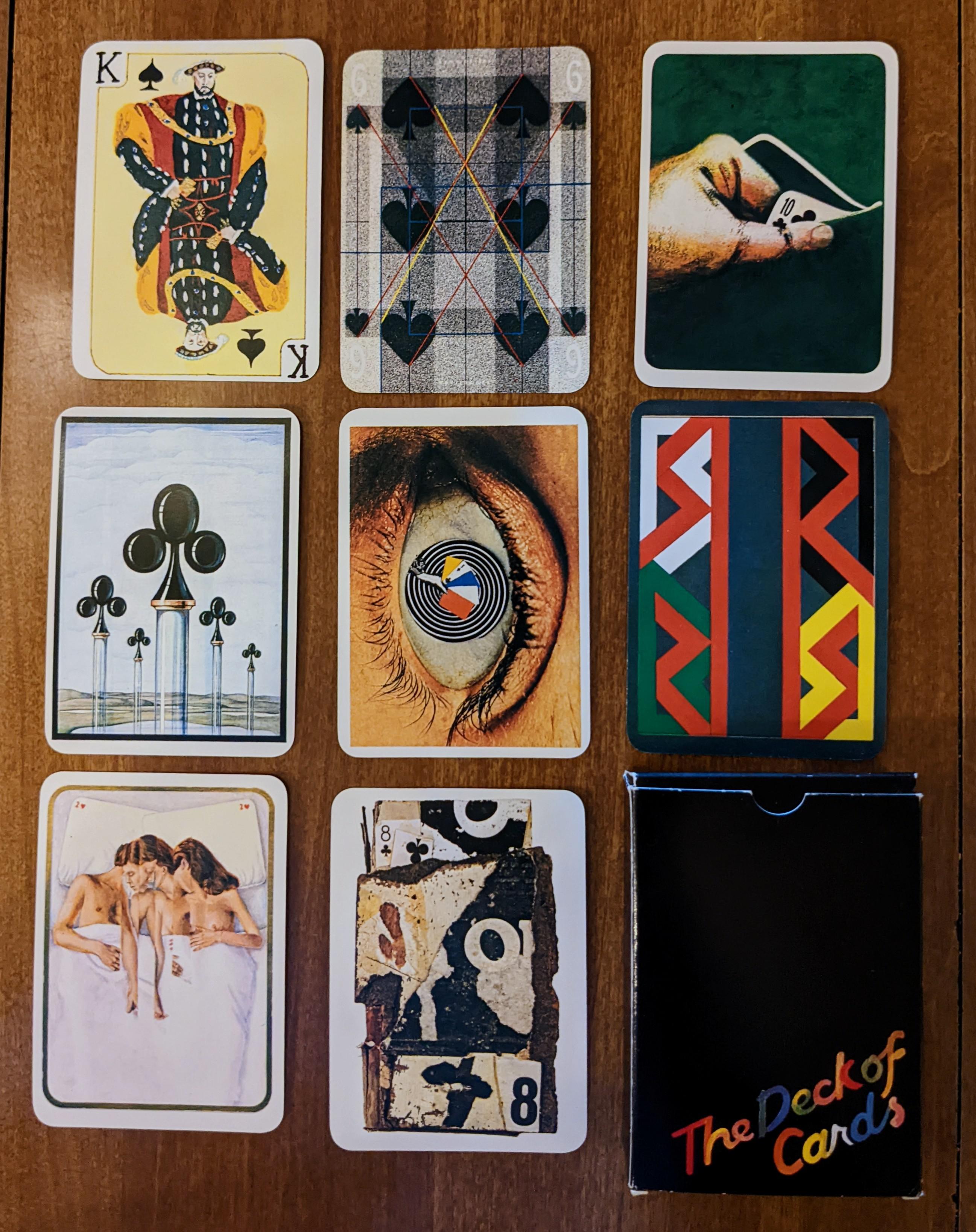 Some selections from a 1979 art deck known as "The Deck of Cards" r