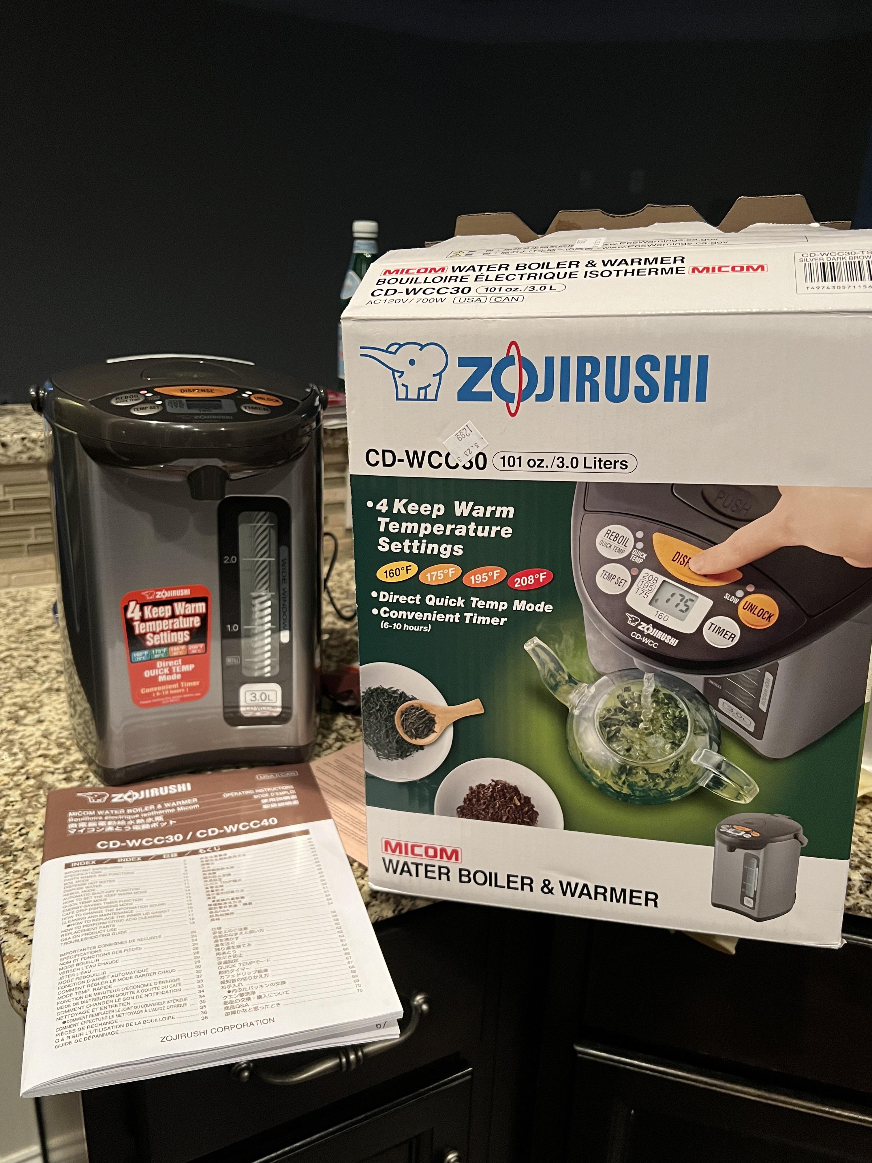New in the box Zojirushi water boiler for 12.99!! My husband has been looking for an electric