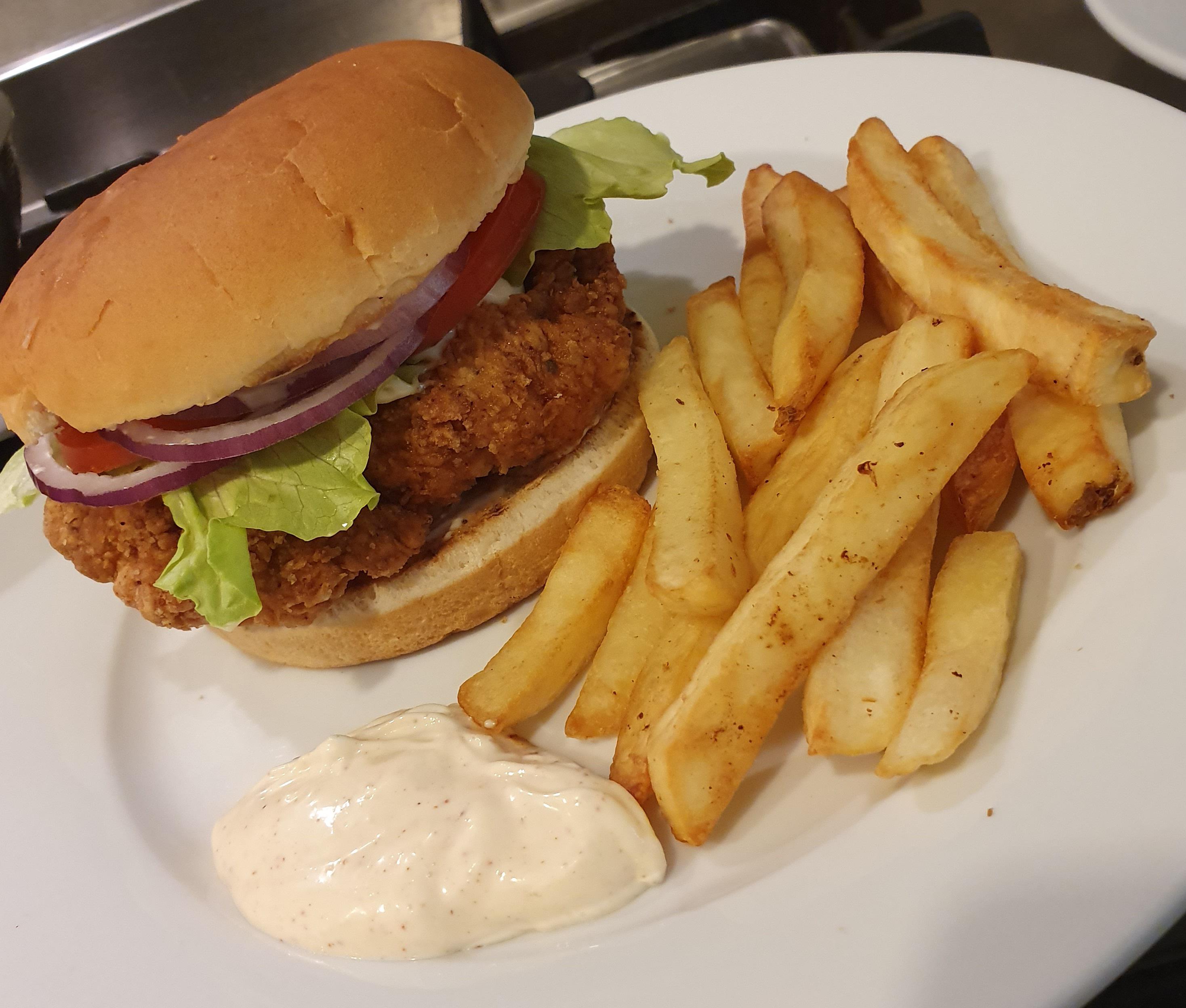 Chicken Burger and Chips with Garlic Aioli r/FoodPorn