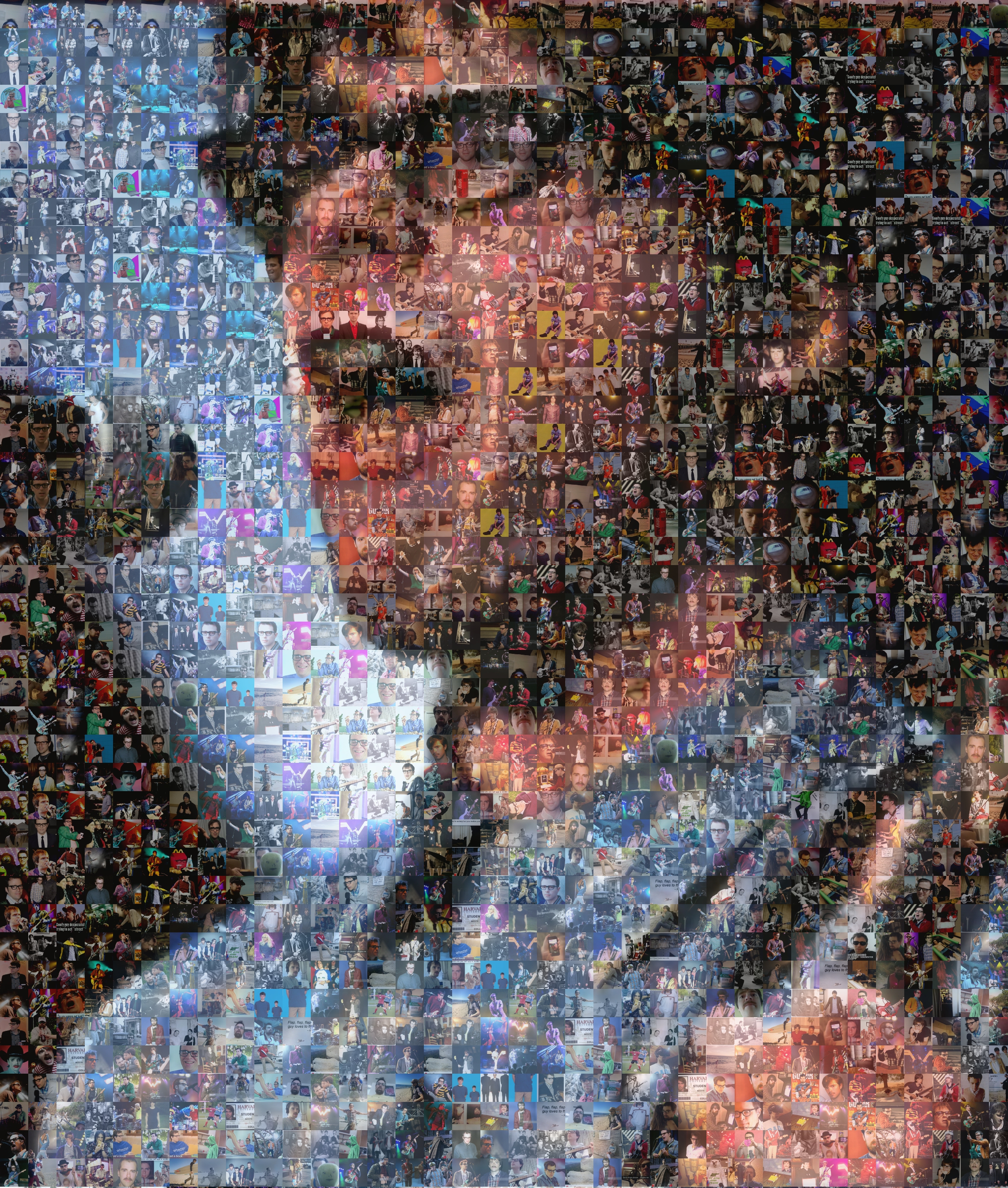 I made a picture of Rivers Cuomo out of around 365 other pictures of Rivers Cuomo. Mosiac maker