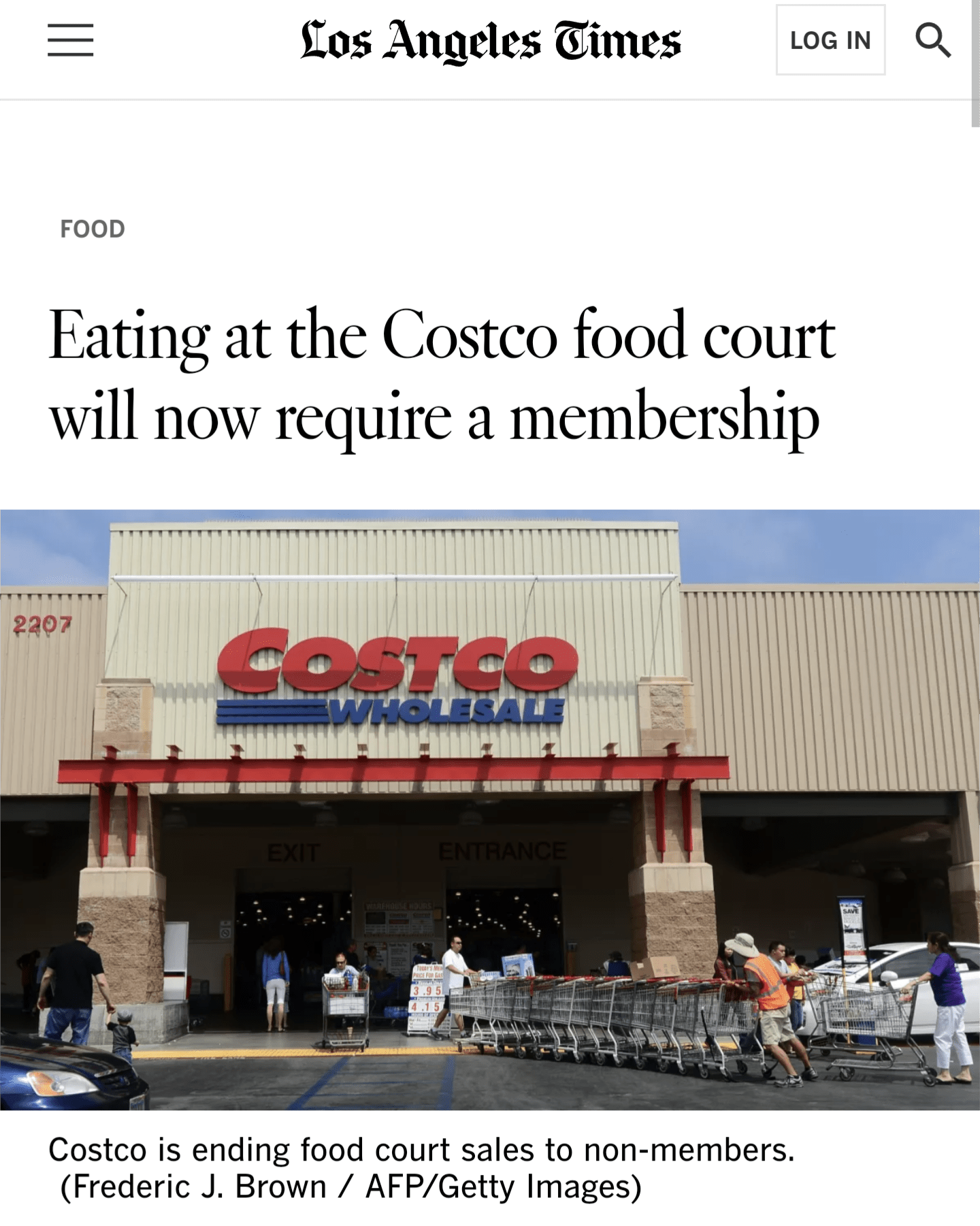 For those who haven't been in a while, Costco food courts now require