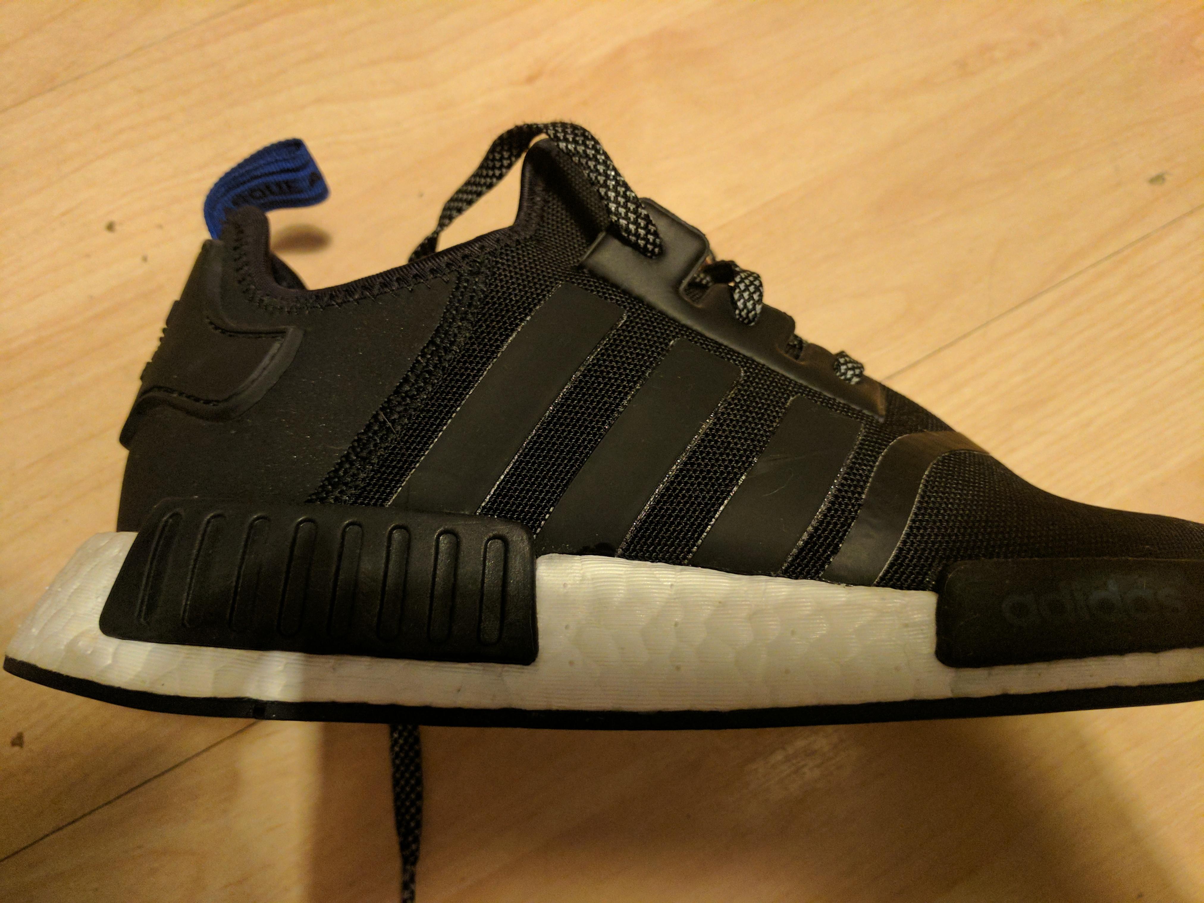 I washed my nmds and this glue residue formed around the stripes does