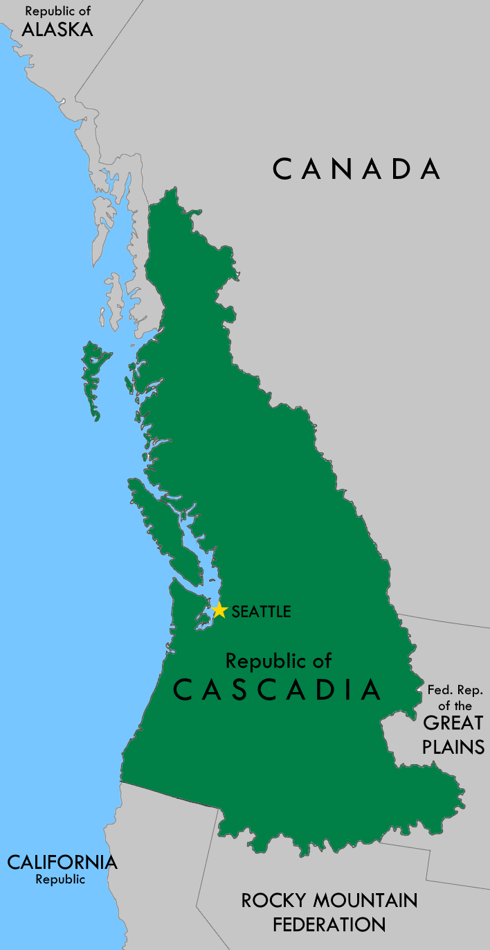 The Republic of Cascadia in 2052 imaginarymaps