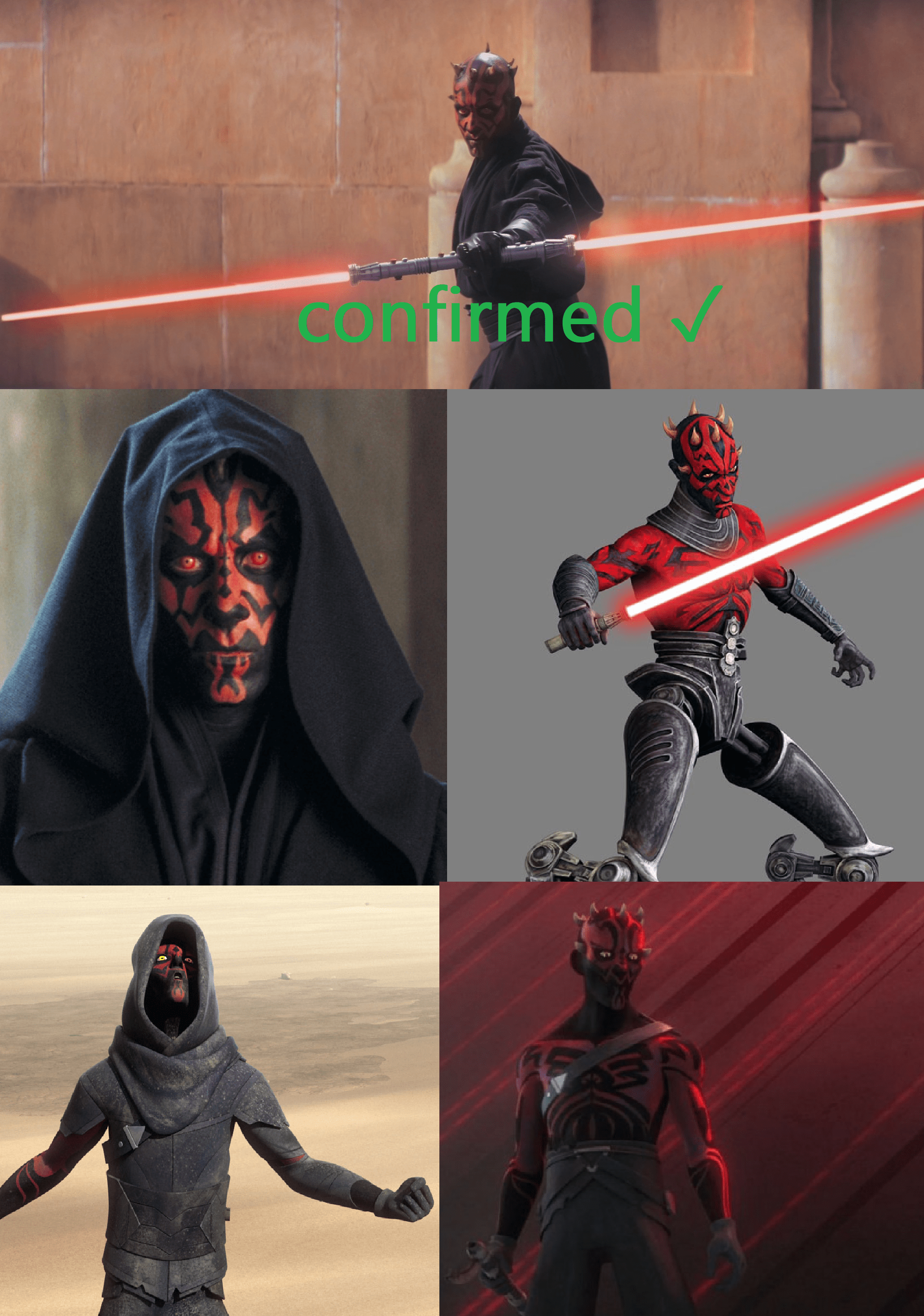 The possible skins for Star Wars Battlefront 2 Darth Maul