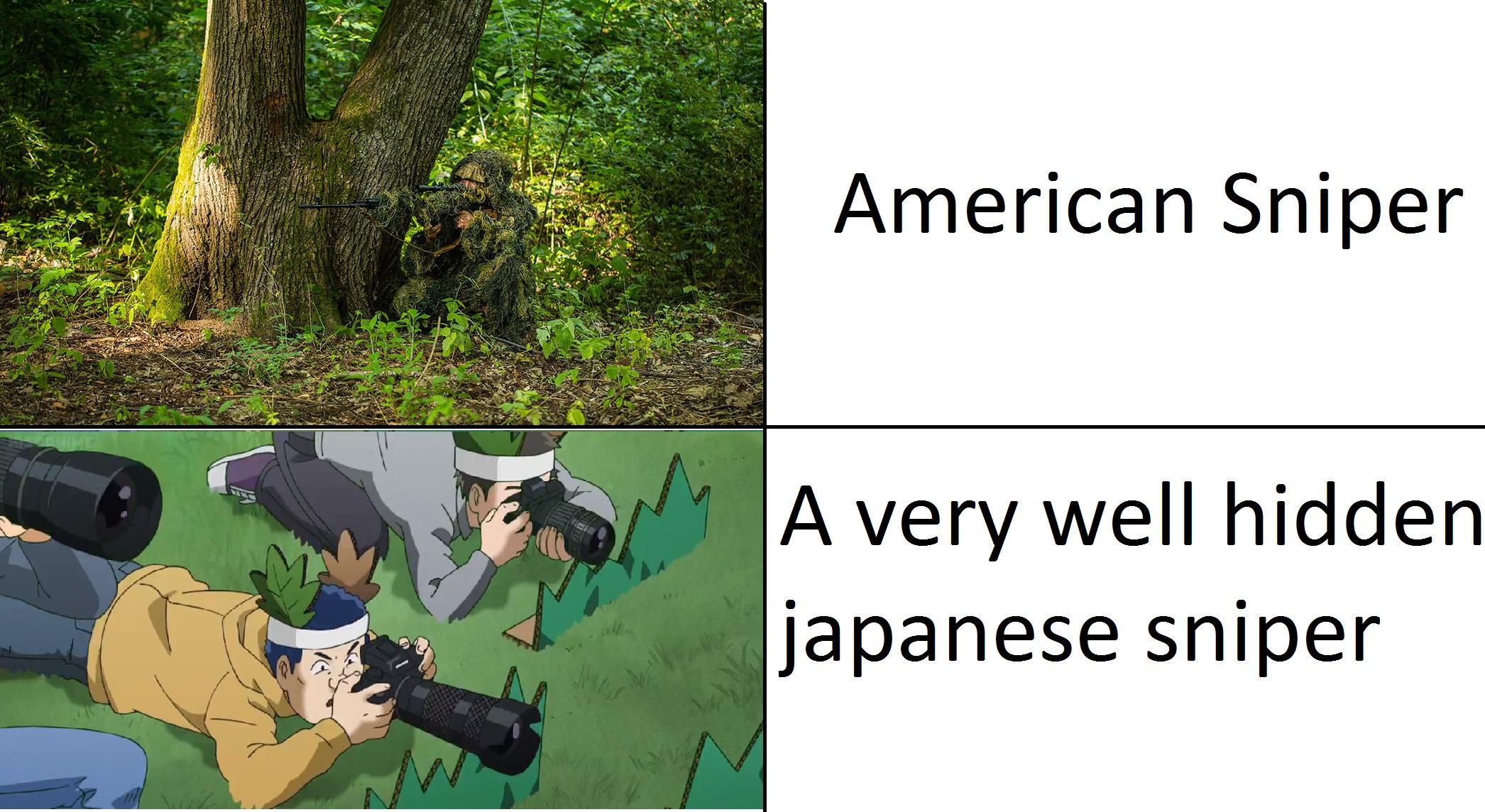 Damn, japanese snipers are really getting stealthy these days r/Animemes