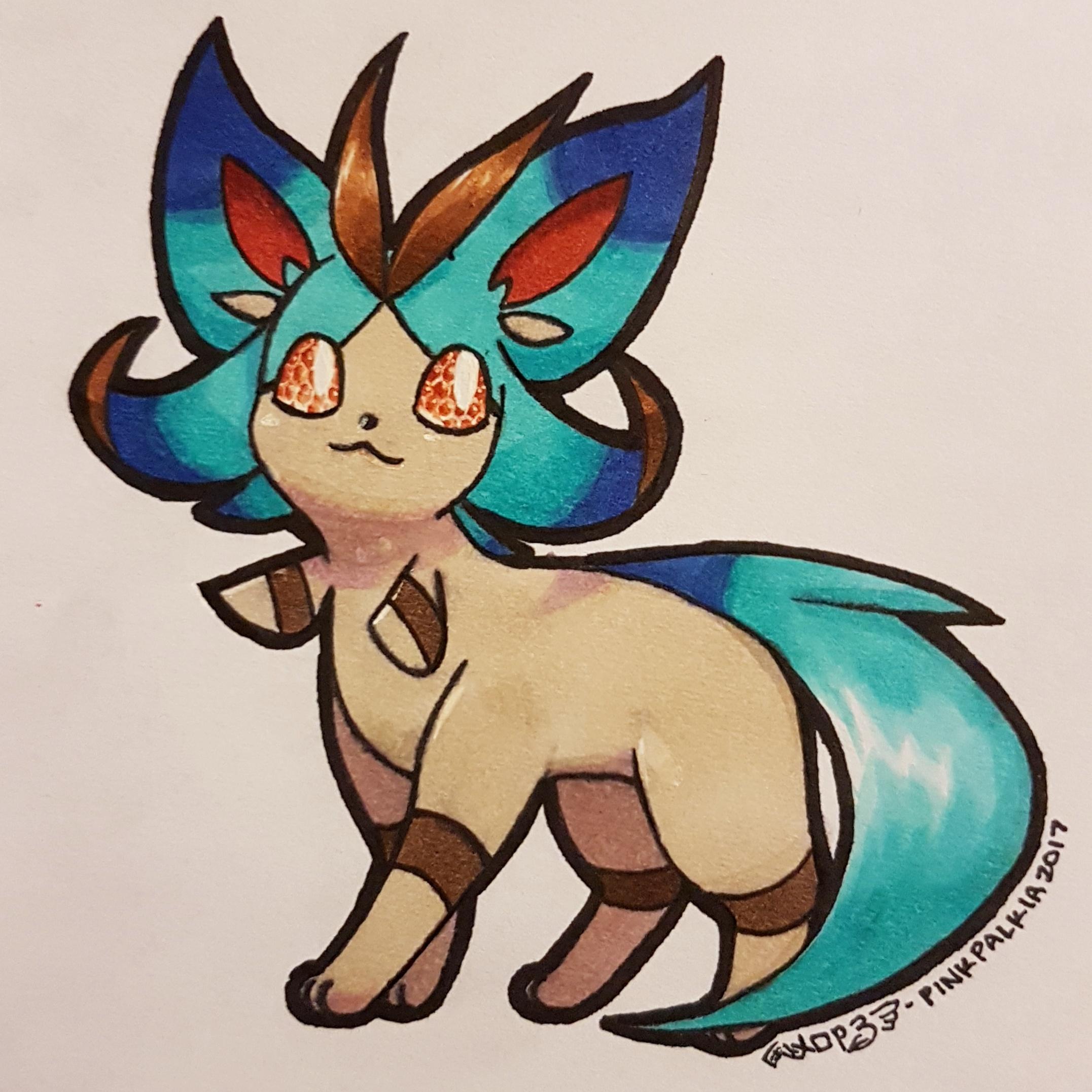 [OC Art] Using what I learned while drawing all of the Eeveelutions, I designed and drew my own