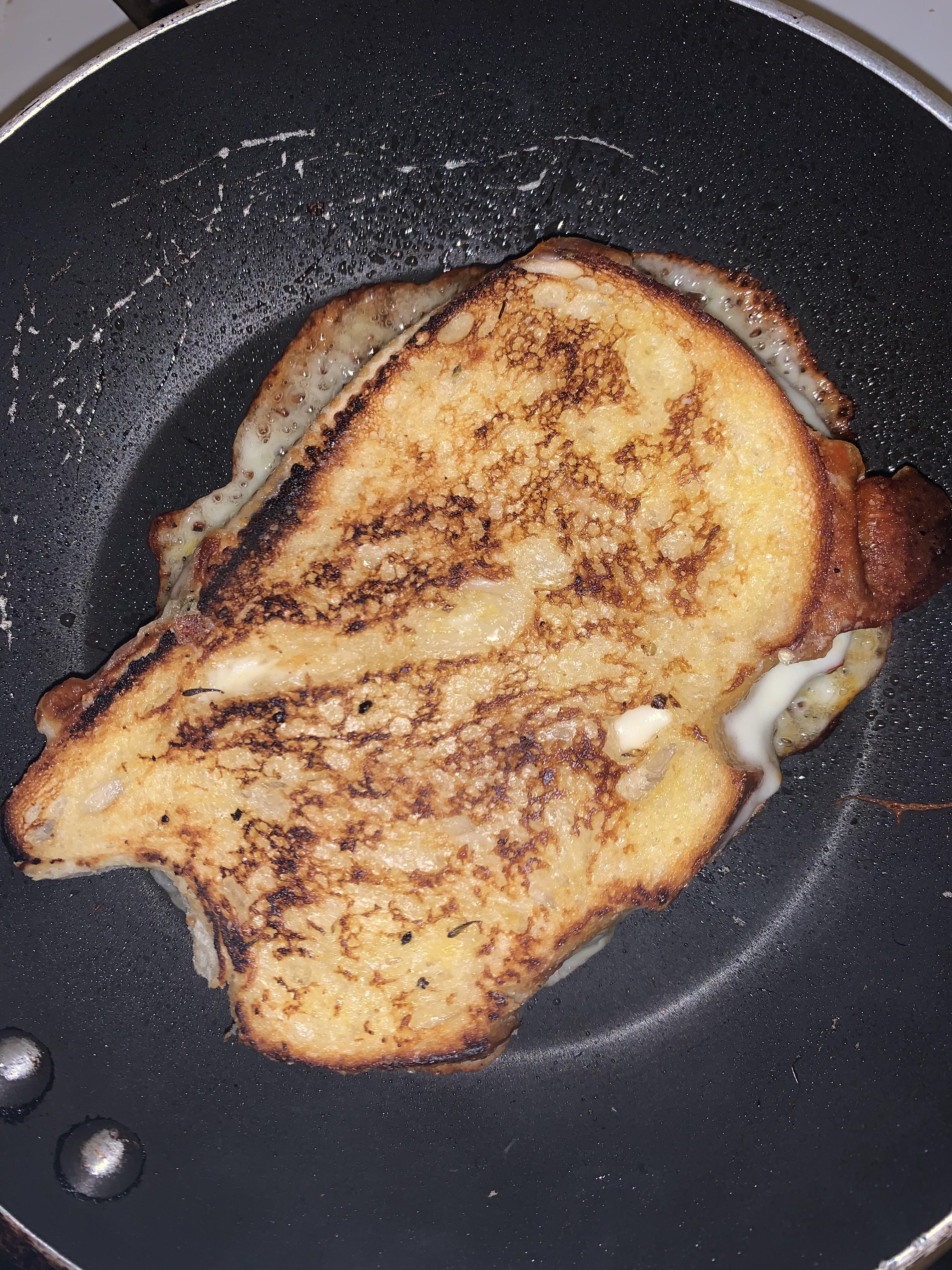 Grilled Muenster and pepper jack on sourdough with Jane’s Krazy Salt