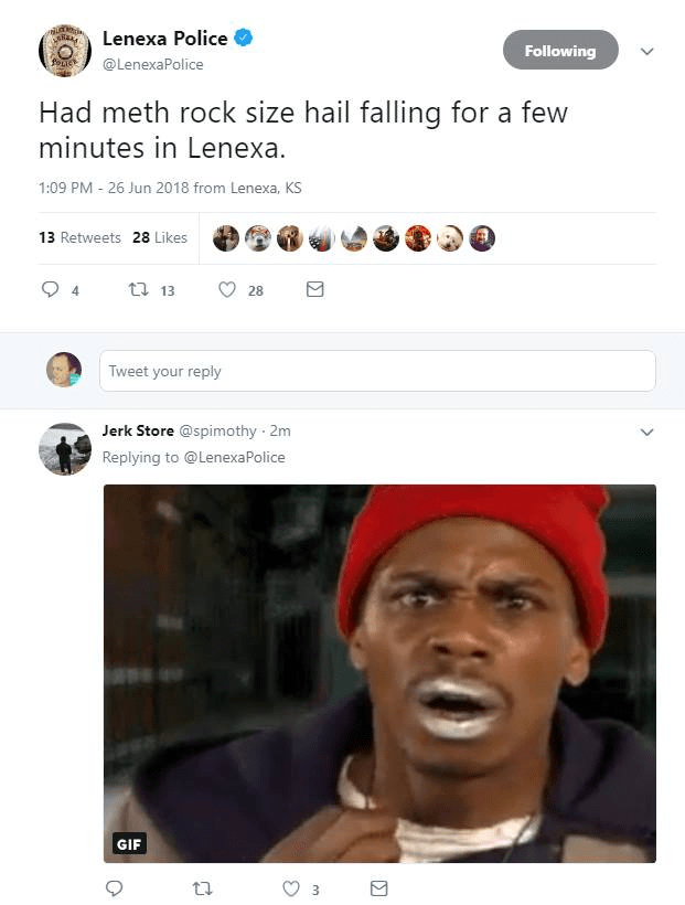 Lenexa Police with the best weather coverage today r/kansascity