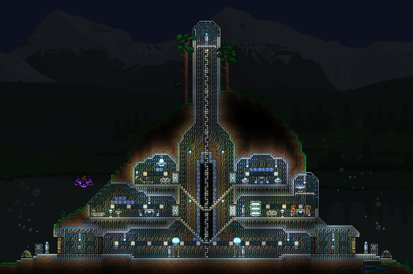 Spacelike base in a hill r/Terraria