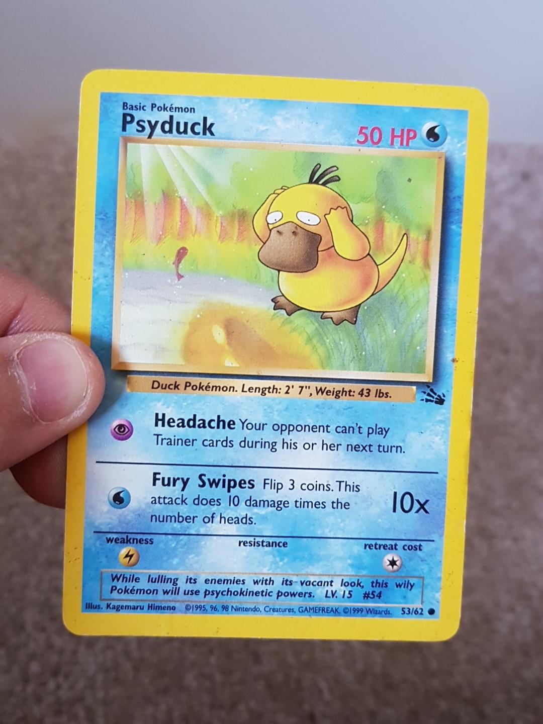 TFW you find a Psyduck Pokemon card and recognise your own responses to adversity nostalgia