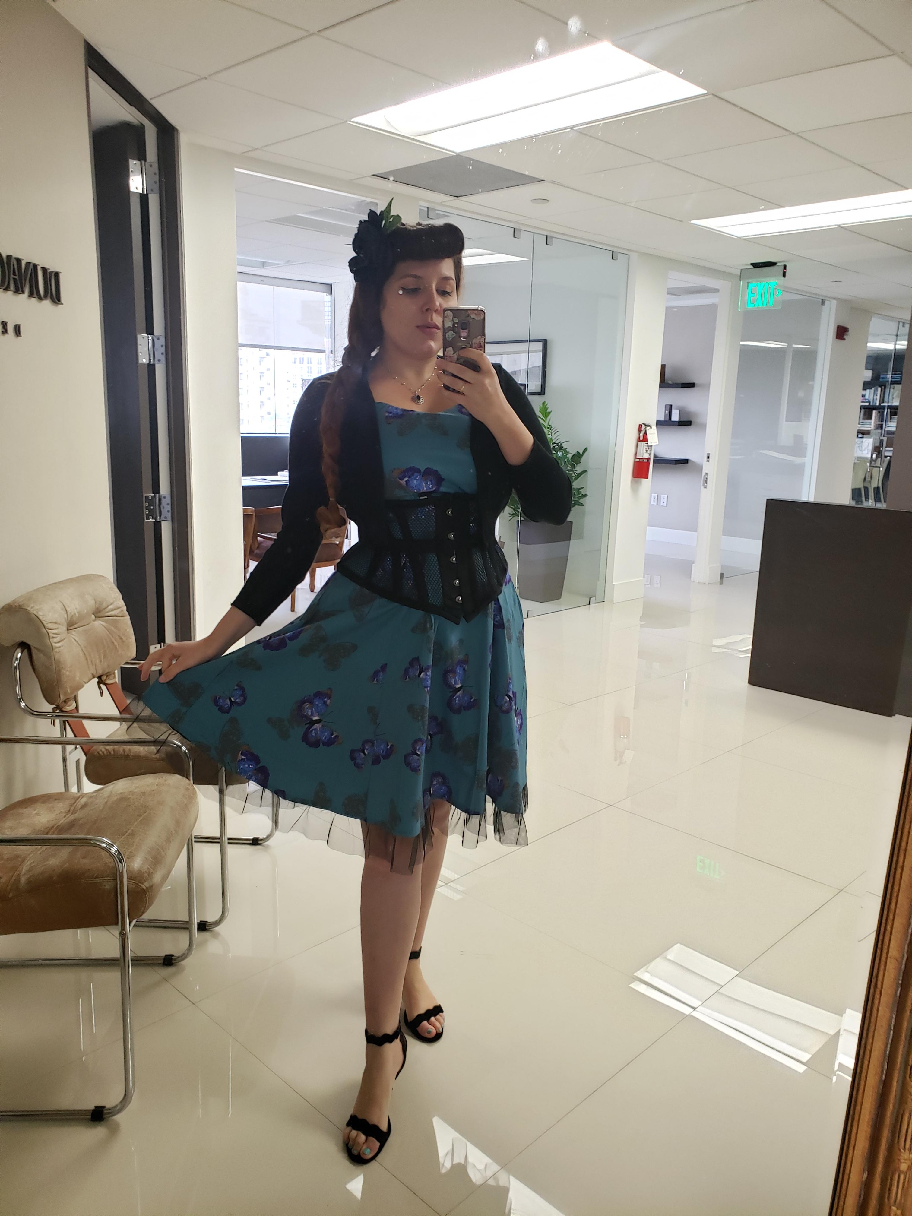 I wore my corset as outerwear to work for the first time today. I was