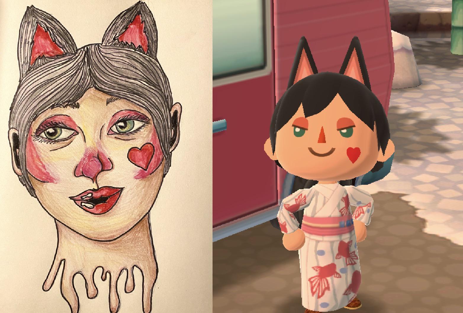I thought it would be fun to draw my pocket camp character In my style