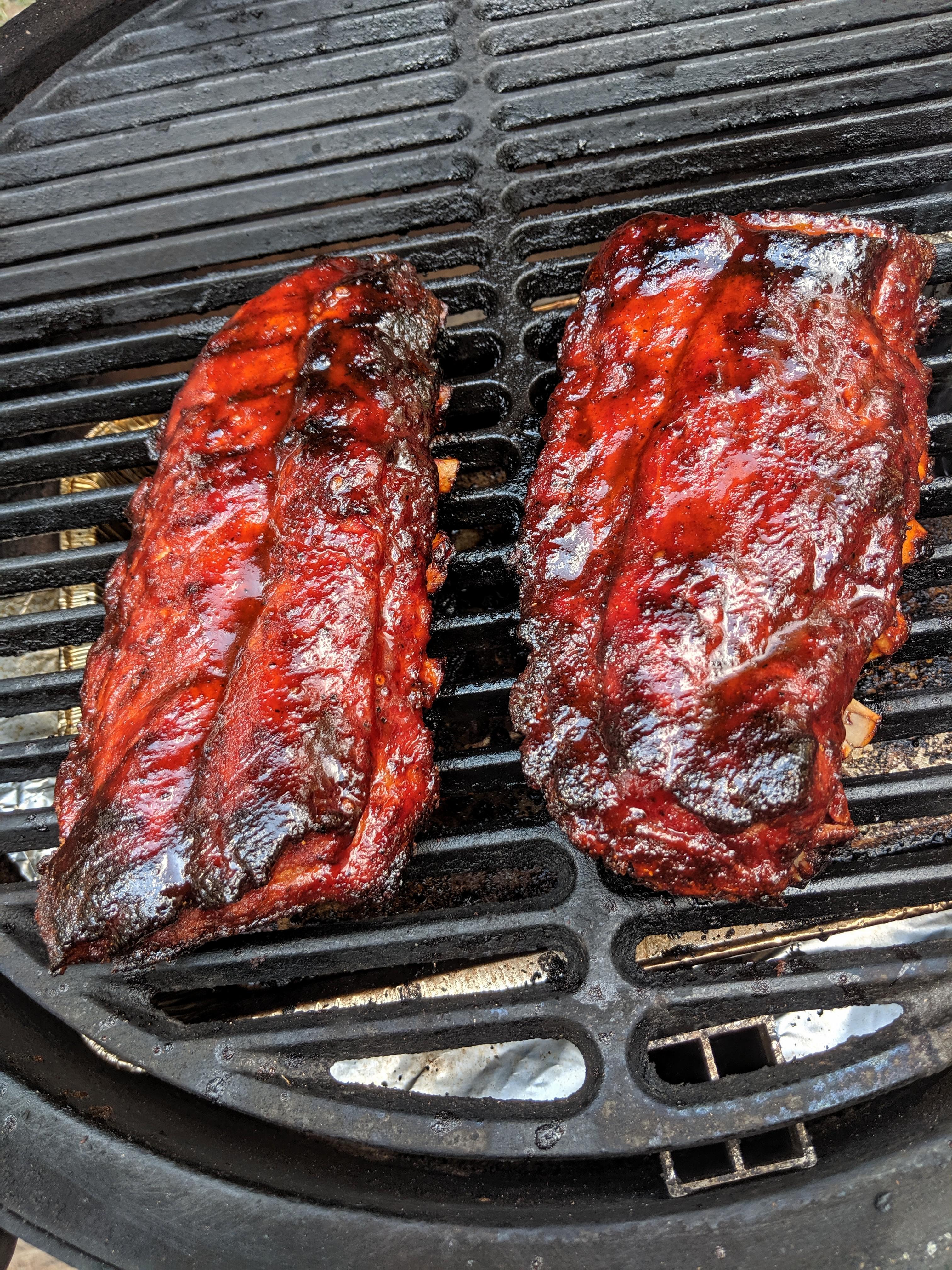 Father's Day baby back ribs. r/biggreenegg