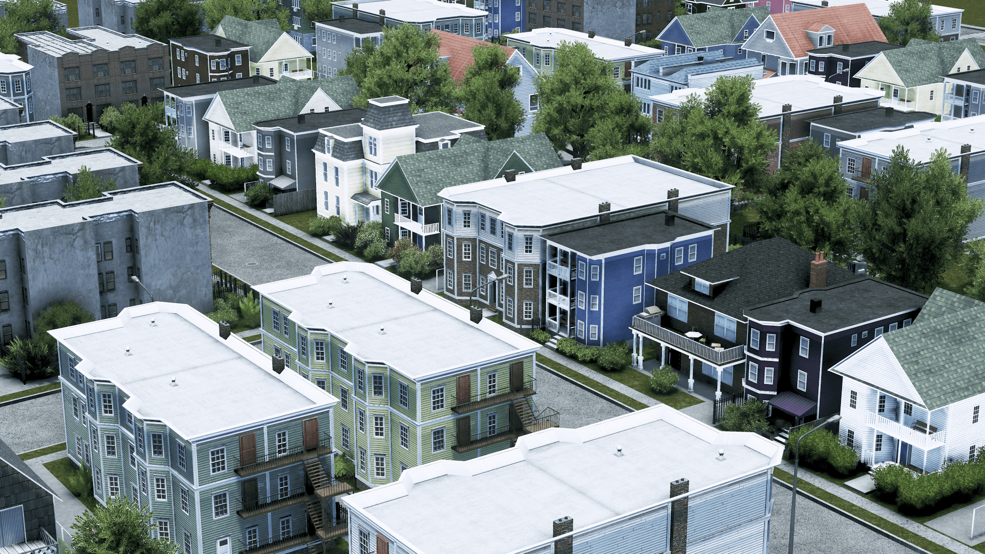 A Fairly Dense Connecticut Neighborhood r/CitiesSkylines