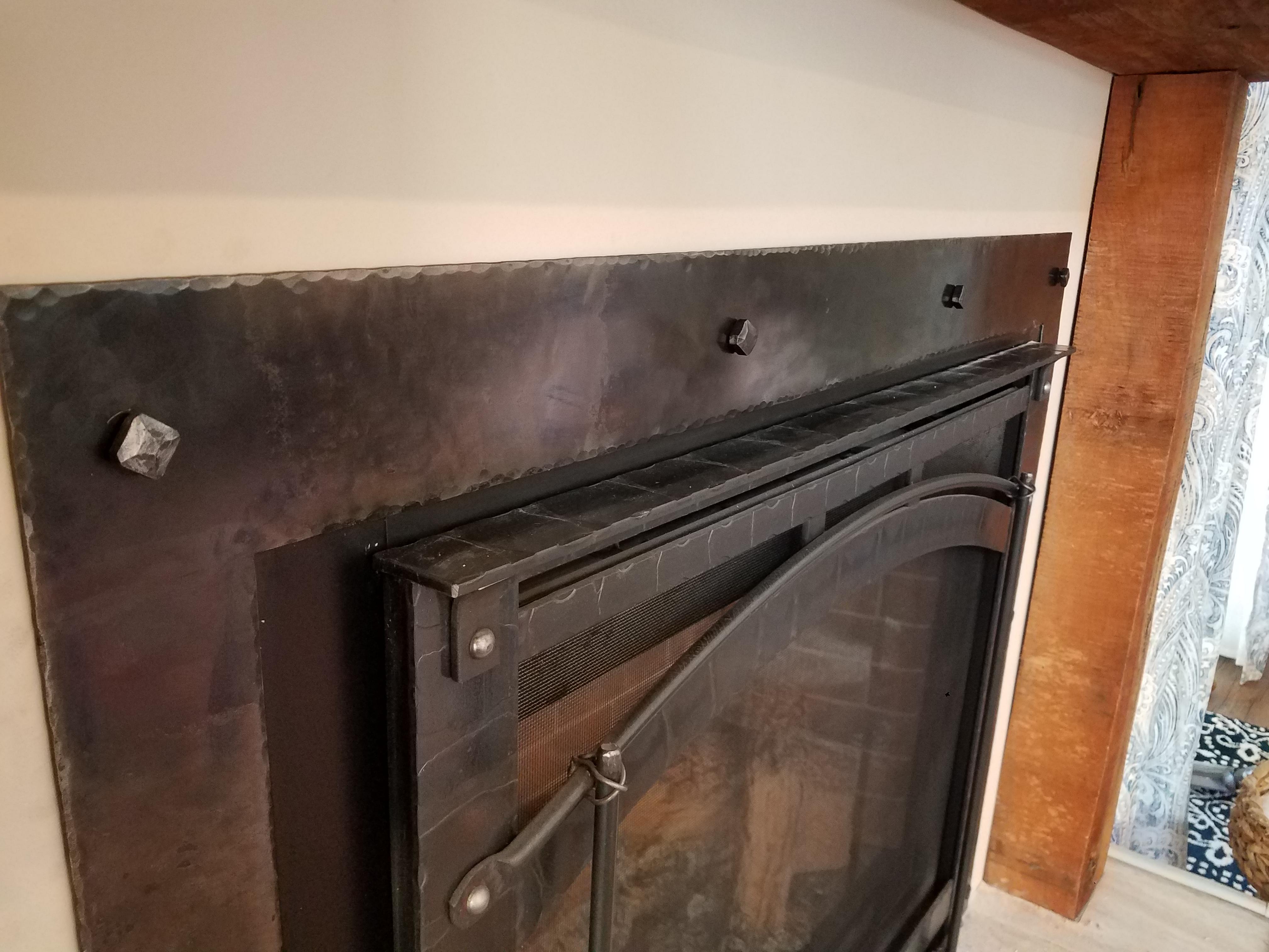 Frame to finish off a manufactured fireplace. r/Blacksmith