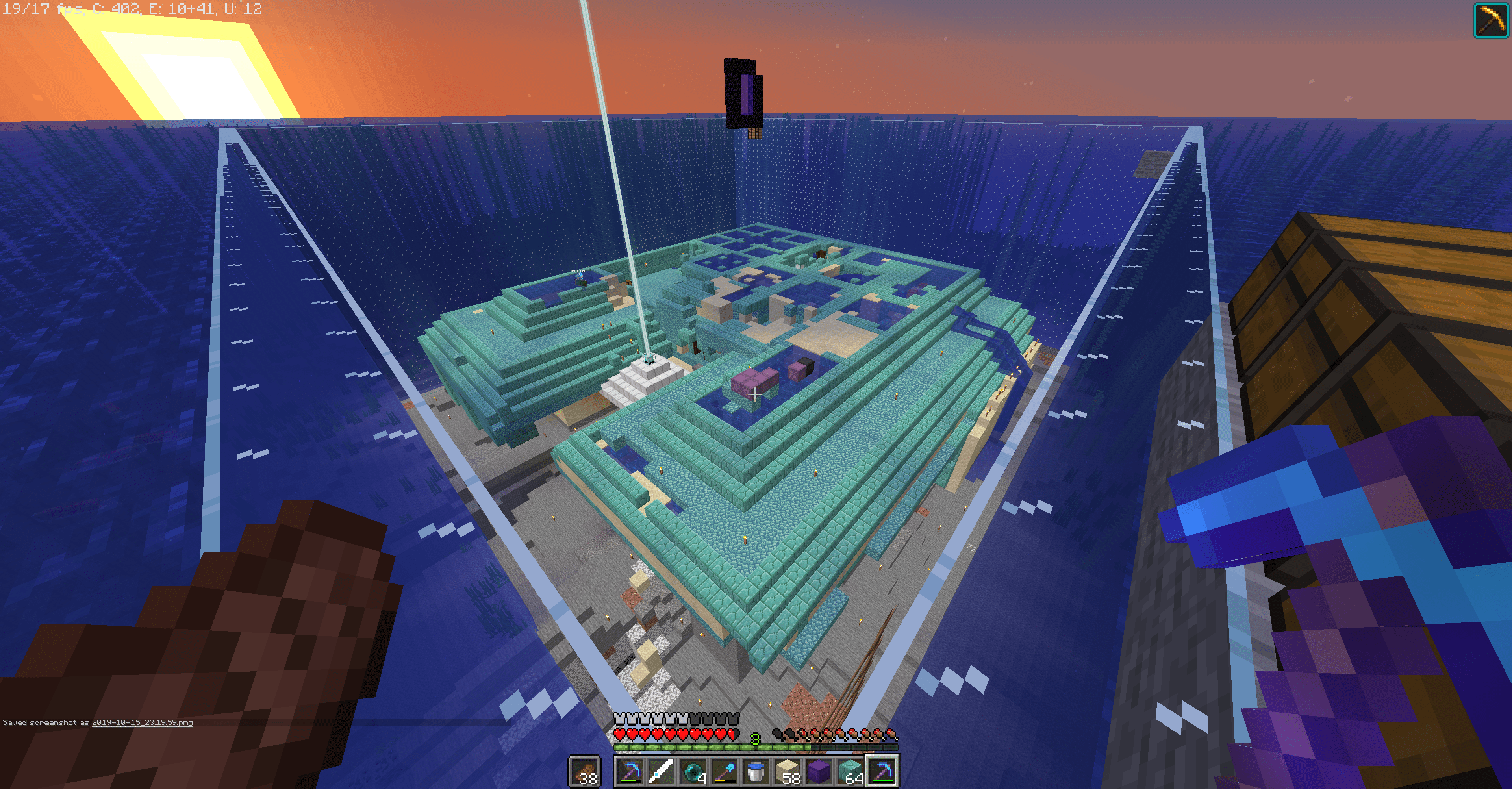 me and the boys (and girls) drained an ocean monument. We're turning it into a guardian farm \o