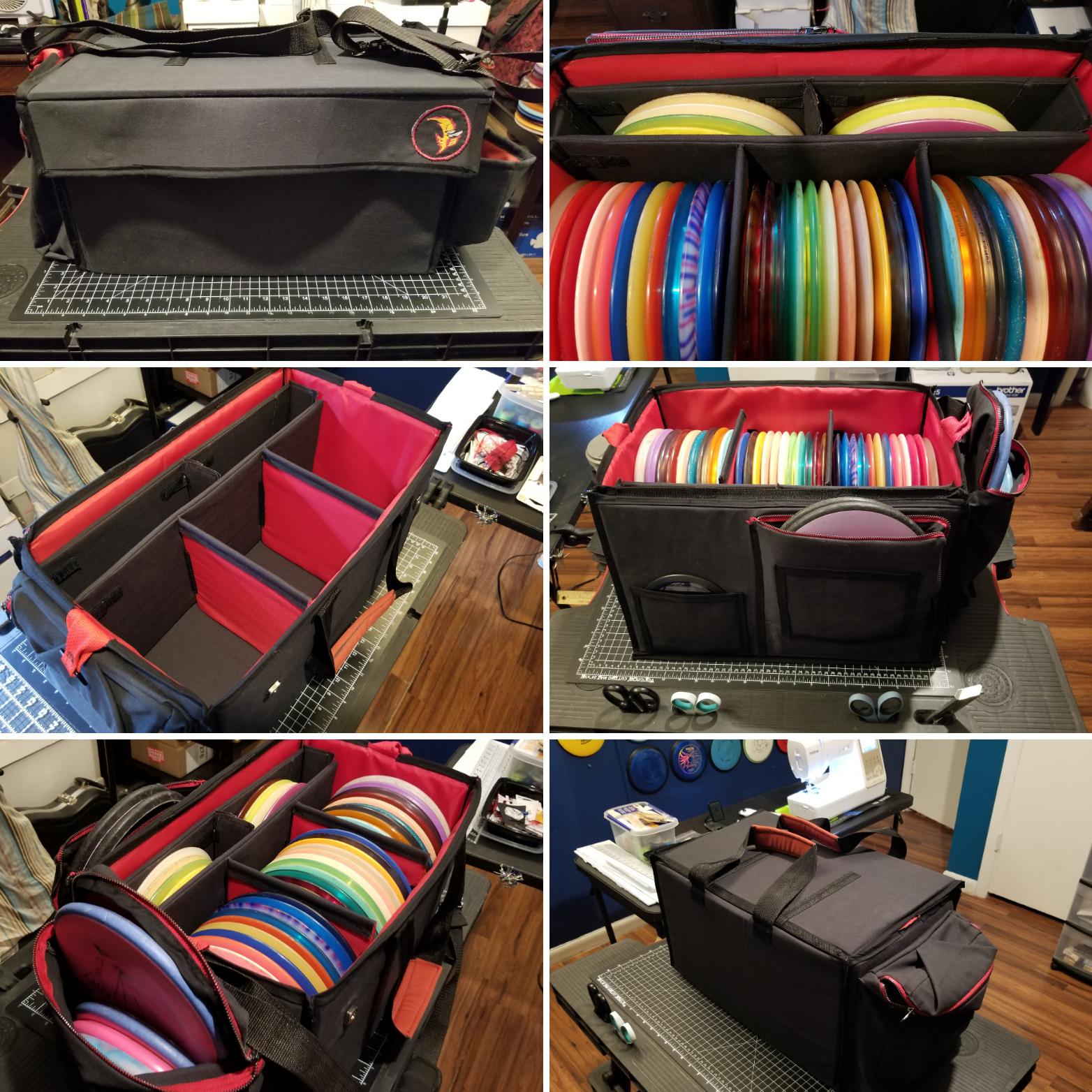 My best friend wanted a ridiculously large disc golf bag. I started