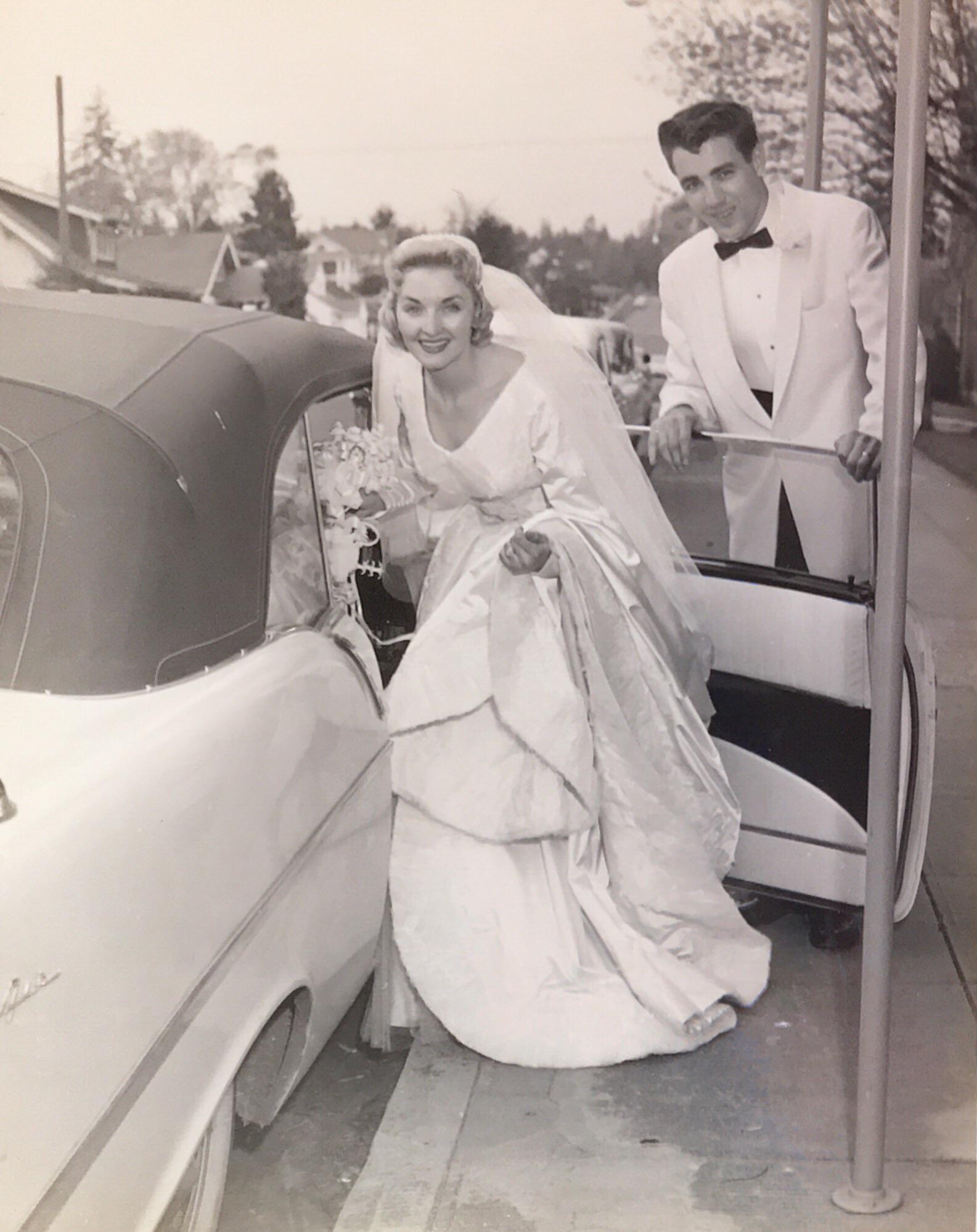 Singer Jimmie Rodgers and his wife Colleen on their wedding day in