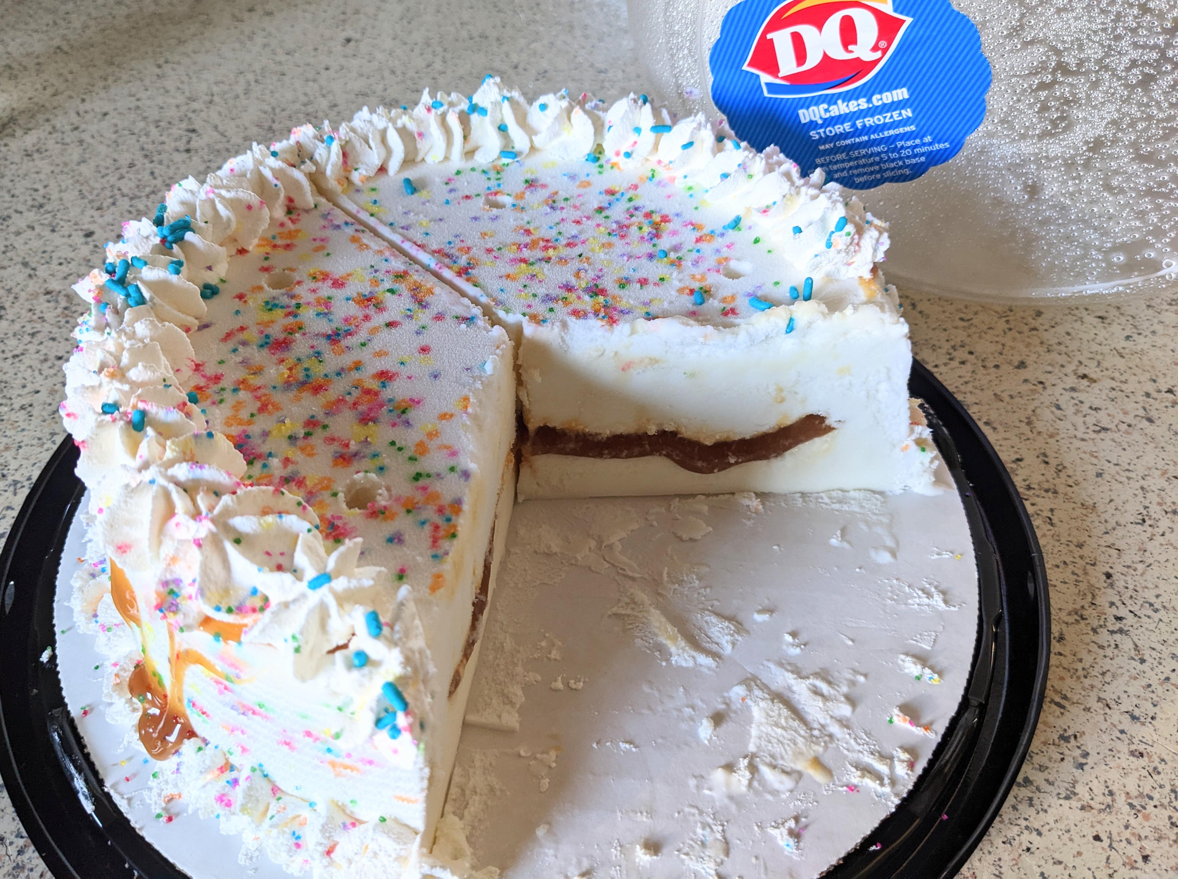 Bought a DQ cake that didn't have the signature fudge crunch. Didn't
