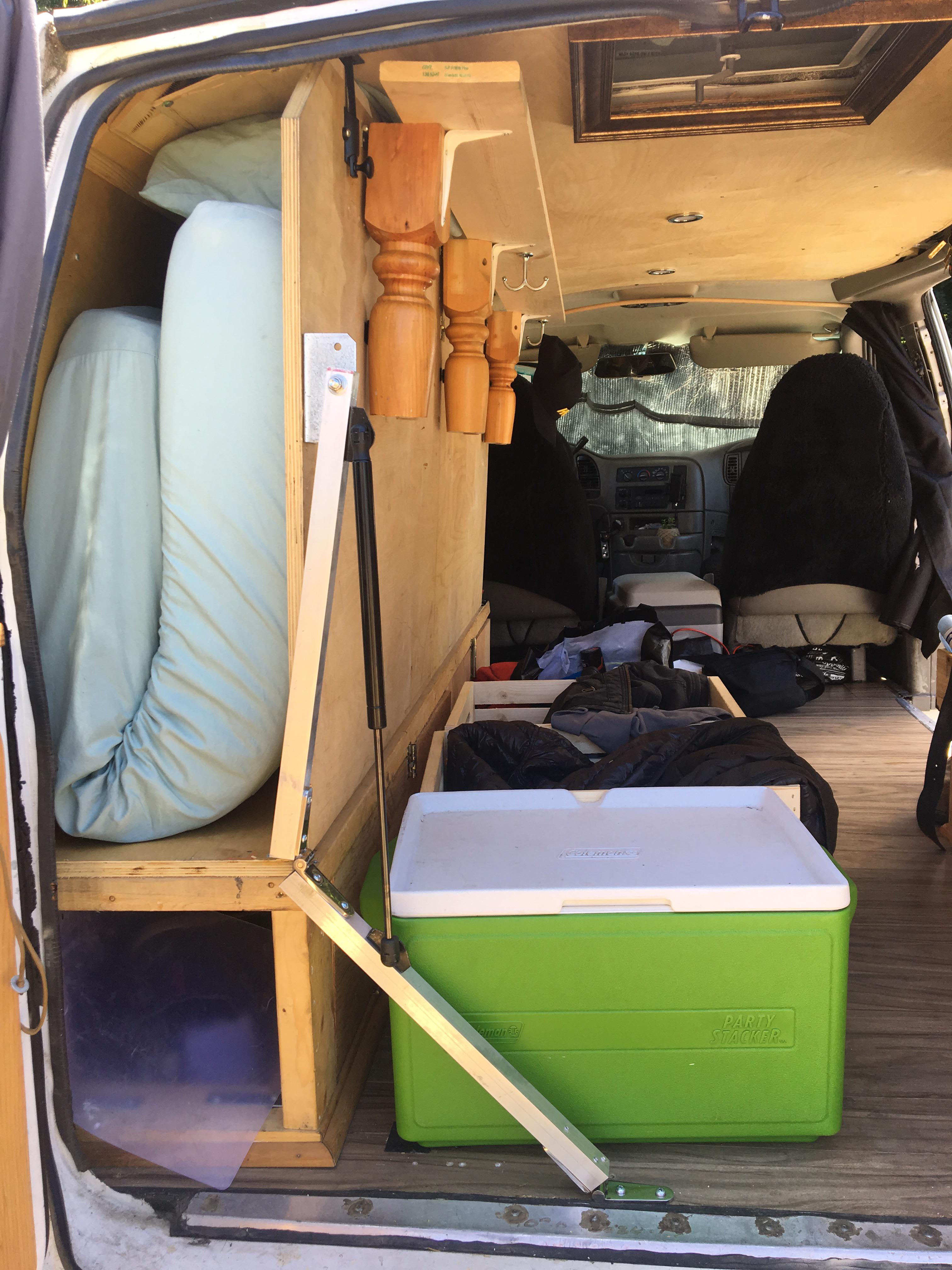 Gas strut lift for murphybed in the Astro. Will link gallery for the